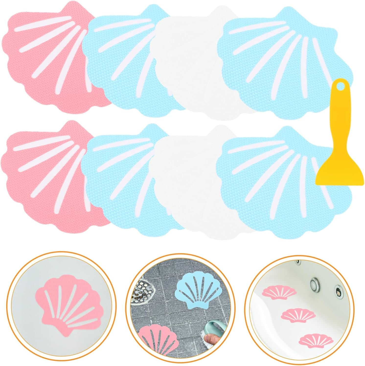 COLLBATH Shower Stickers Non Slip Bathtub Bathroom Floor Decals Peva Shower Grip Stickers image number 6