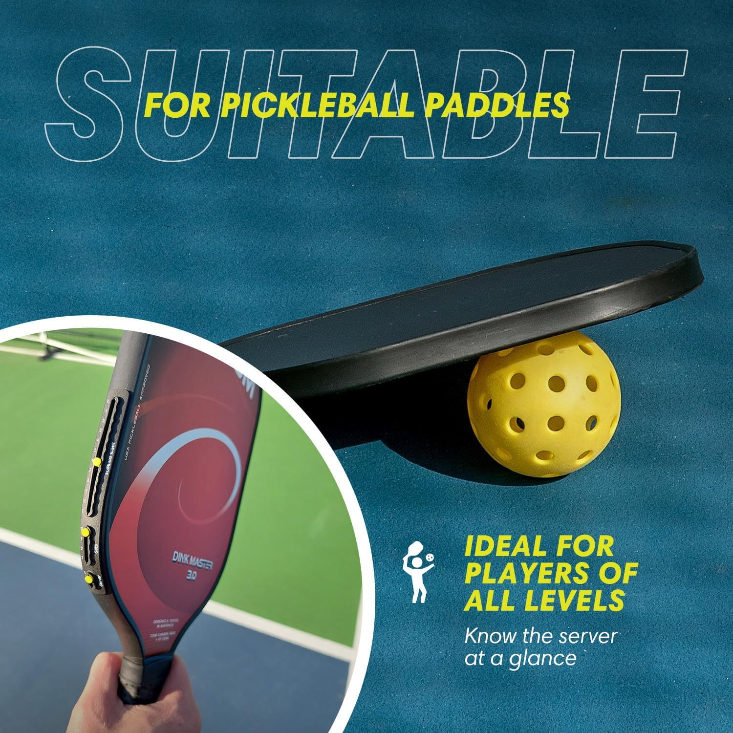Portable Pickleball Paddles Scorekeeper, Easily Mounted Small Scoreboard to Keep Score of Points, Games, and Server, Lightweight Mini Score Keeper, Set of 2, 3.2G image number 3