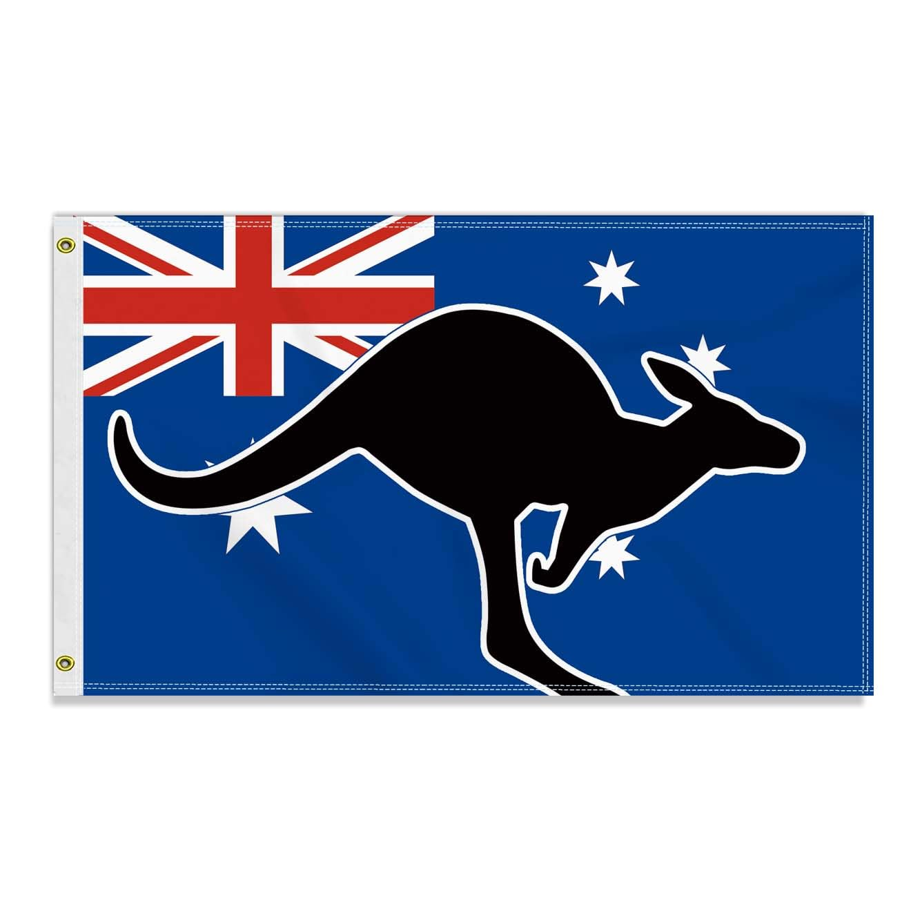 Large 3&times;5 FT Australia Kangaroo Flag, Big Kangaroo100D National Outdoor Banner,Decorgarden with Brass Gromment