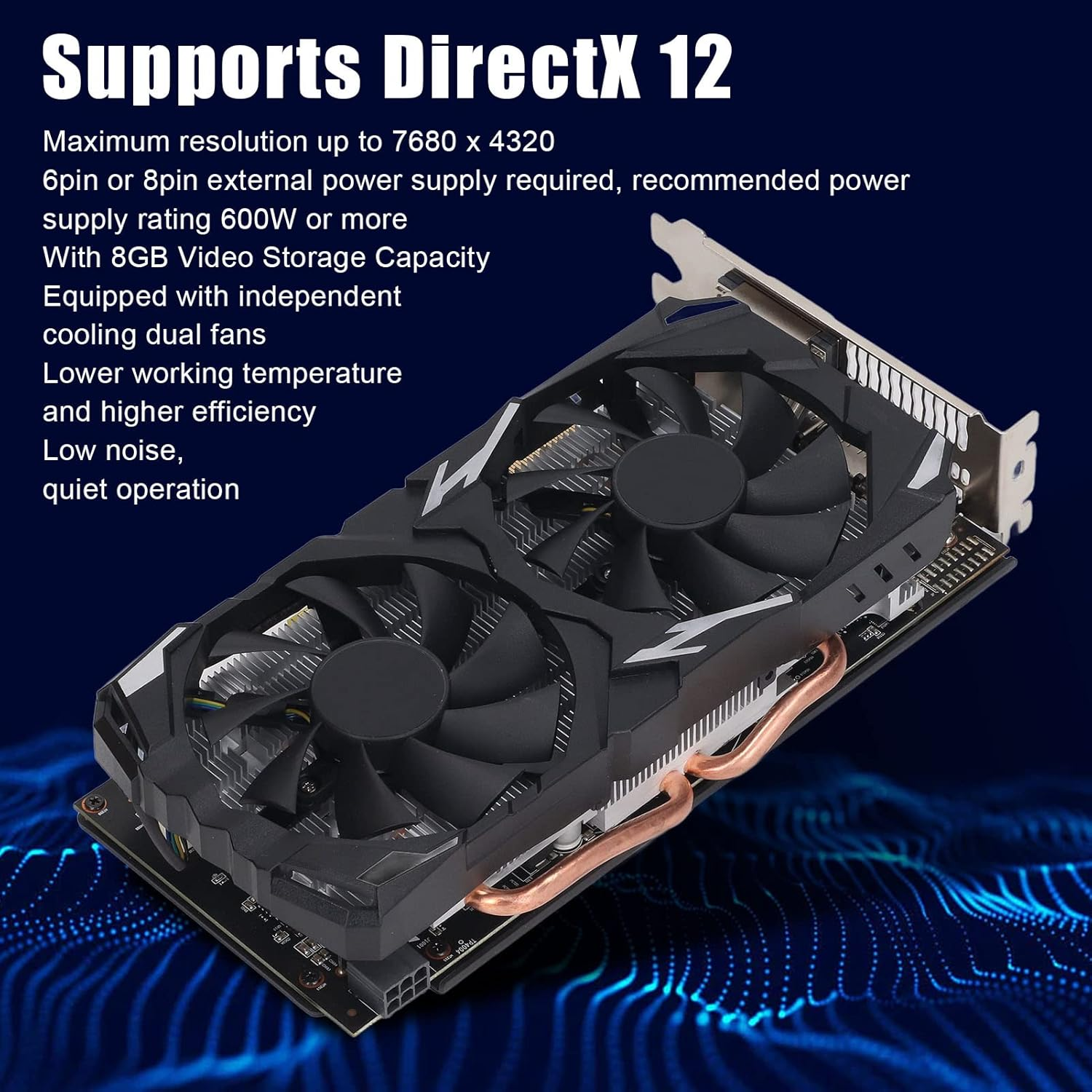 8GB Graphics Card, DDR5 256Bit Computer Graphics Card for Gaming PC, DP HDMI DVI Output, Gaming Graphics Card for Windows 10 11 for Linux (RX580 8GB GDDR5 256BIT) image number 2