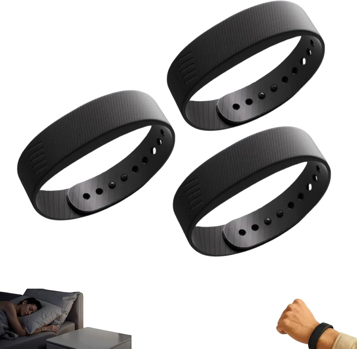 Fitsleeps Alarm Clock Watch, Fitsleeps Alarm Bracelet, Wearable Alarm Clock for Heavy Sleepers, Improve Your Sleep, Wake up on Time, Snooze-Free Smart Watch for Men and Women (2Pcs)