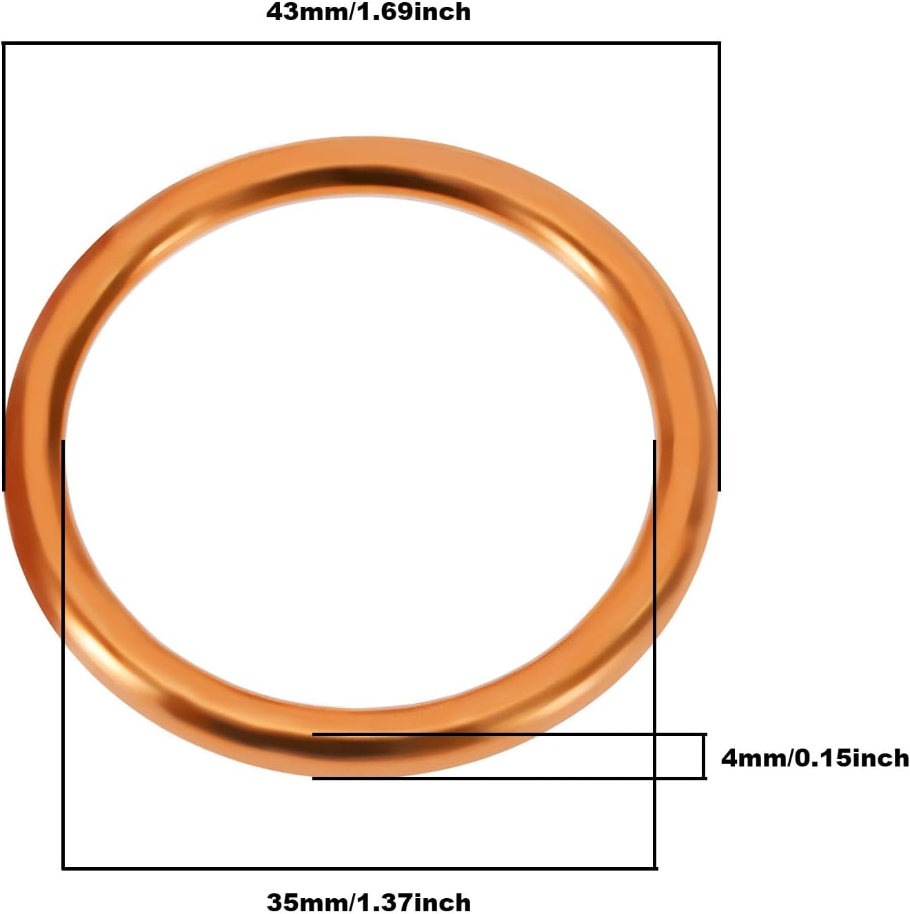 LT Easiyl 10Pcs 43Mm Motorcycle Exhaust Gaskets Compatible with Honda CB 650 F 650 FA Motorcycle Exhaust Muffler Gasket Exhaust Pipe O-Ring Washer Seal Ring image number 6