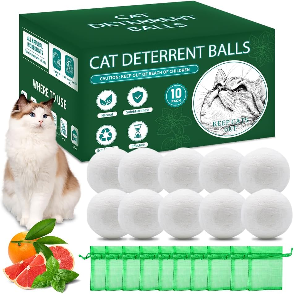 10 Packs Kreezypets Cat Deterrent Balls, Safe, Non-Toxic, and Effective Repellent for Cats - Prevent Furniture Scratching & Unwanted Behaviors - Eco-Friendly Design image number 3