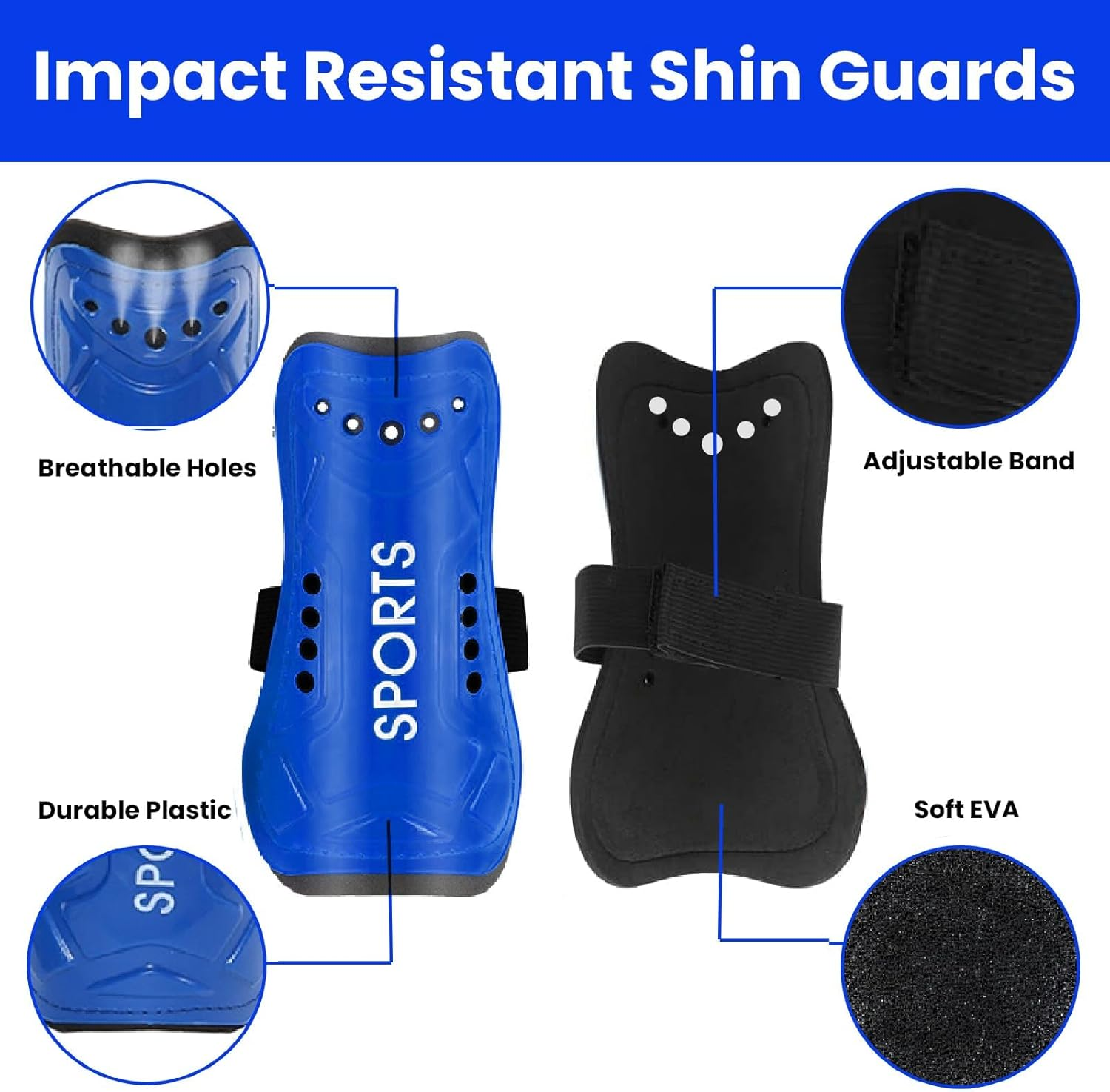 BLAZDEVE 3Pairs Football Shin Guards and Sleeves for Kids Youth, High Elastic Long Soccer Sock Sleeves + Shin Pads, Kids Football Socks for Boys and Girls Leg Calf Protective Gear (M under 15Th) image number 3