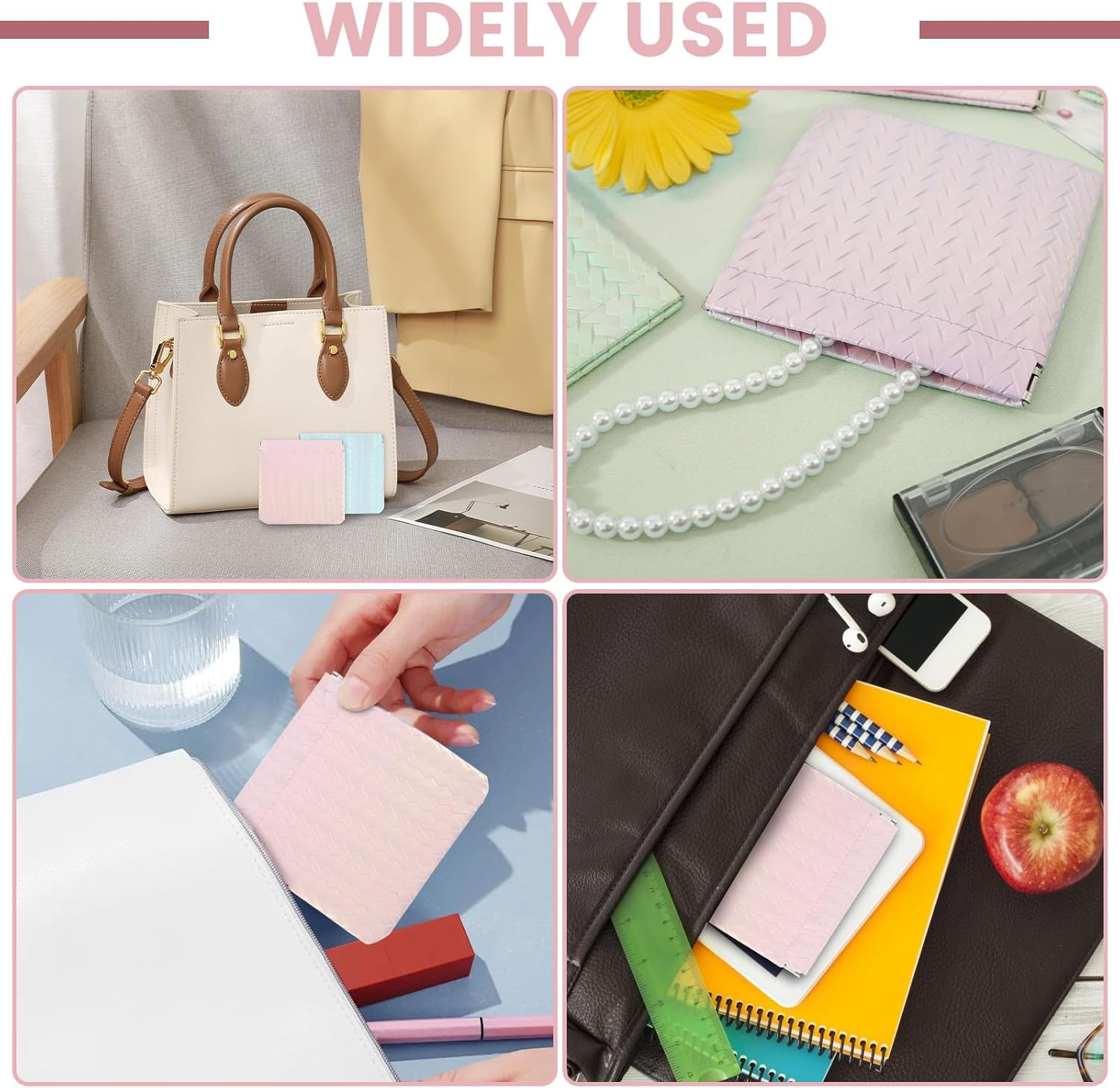 DJAPWPX-5 Pcs Small Makeup Bag for Purse Waterproof PU Leather Cosmetic Bag Portable Pocket Pouch Multifunctional Mini Makeup Bag Set for Women Makeup Organizer image number 6