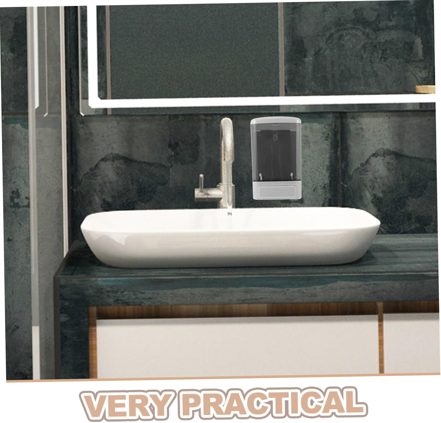 ELAYARD 2Pcs Wall-Mounted Soap Dispenser Hand Soap Dispenser for Bathroom Detachable Manual Dispense Wall Mounted Plastic Hand Pump Bottle Abs Black image number 4