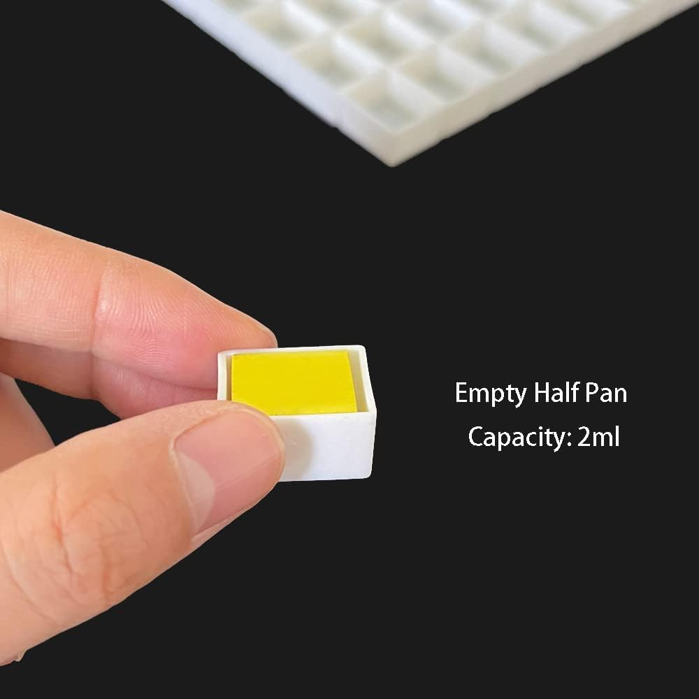 100Pcs White Plastic Watercolor Half Pans &ndash; 2Ml Empty Paint Pans for Handmade Watercolors, Solid Paint Refills, DIY Travel Art Palettes image number 5