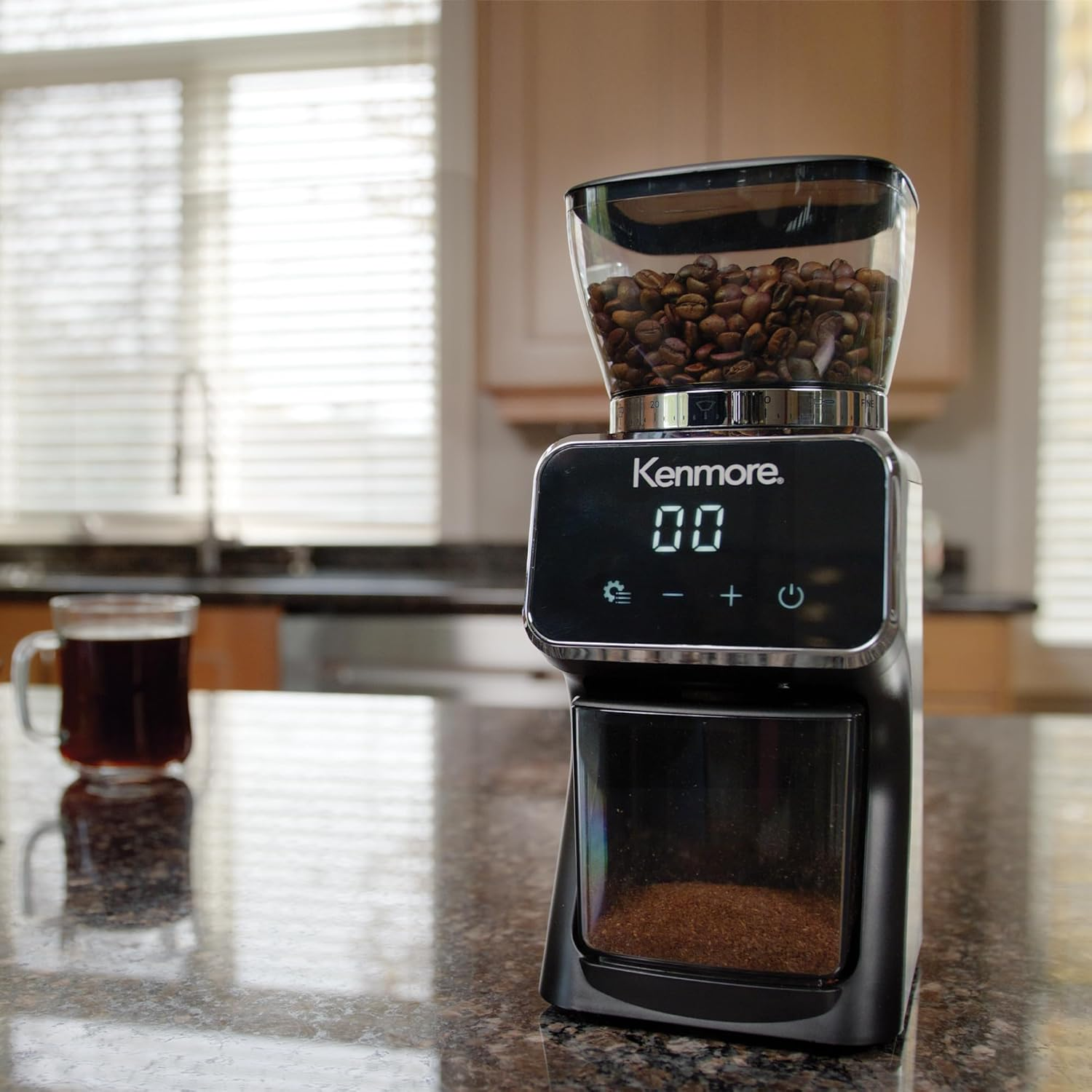Kenmore Digital Conical Burr Coffee Grinder | 30 Grind Sizes (Fine to Coarse) | Smart Dosing by Cup, Time or Portafilter | Precise Grinding for French Press Drip Coffee Espresso Pour over & Cold Brew image number 1