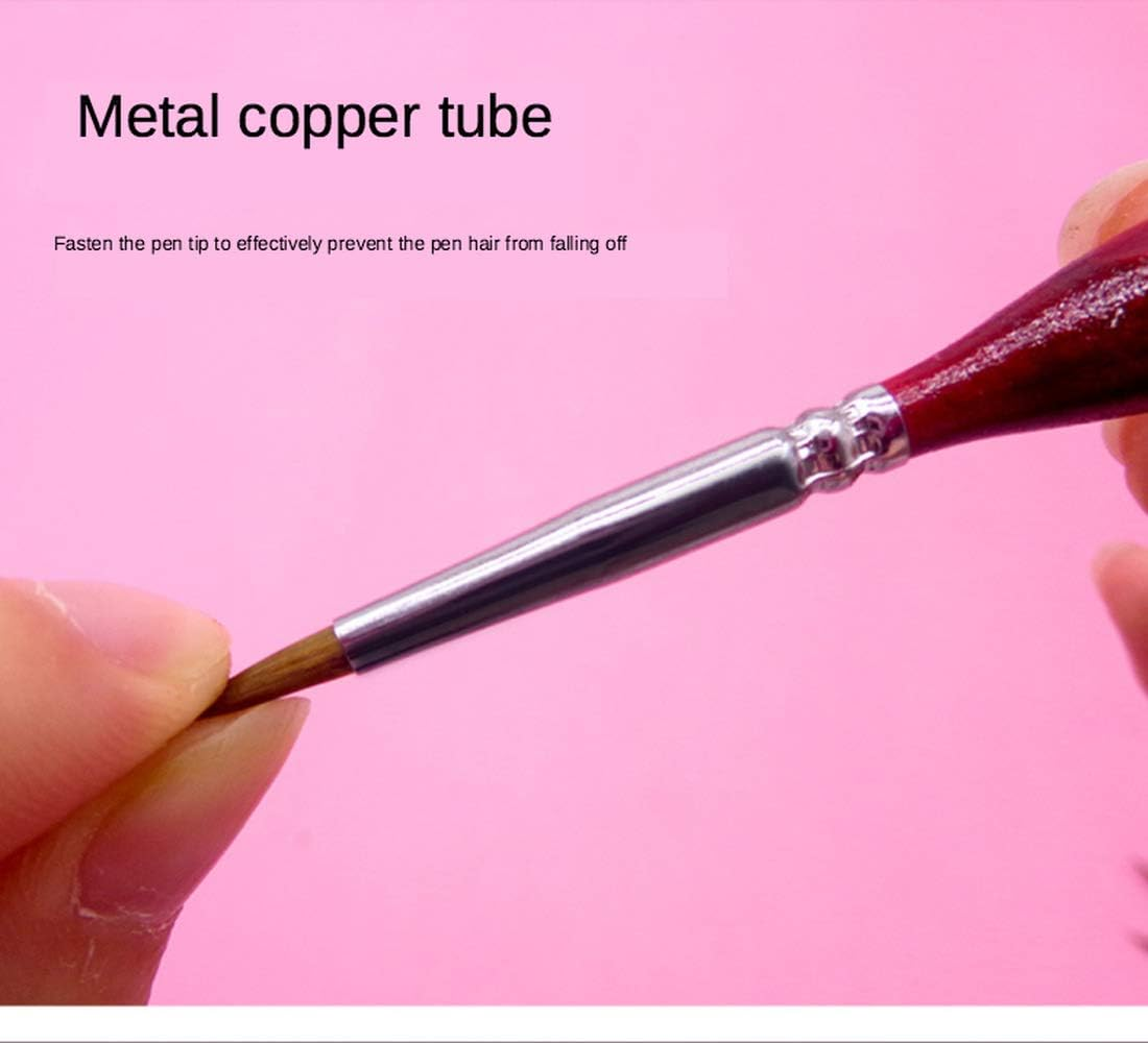 Weasel Hair Triangle Birch Rod Fine Nail Art Students Special Line Drawing Gouache Color Stroke Oil Brush 4Colors Hook Line Pen (Black) image number 5