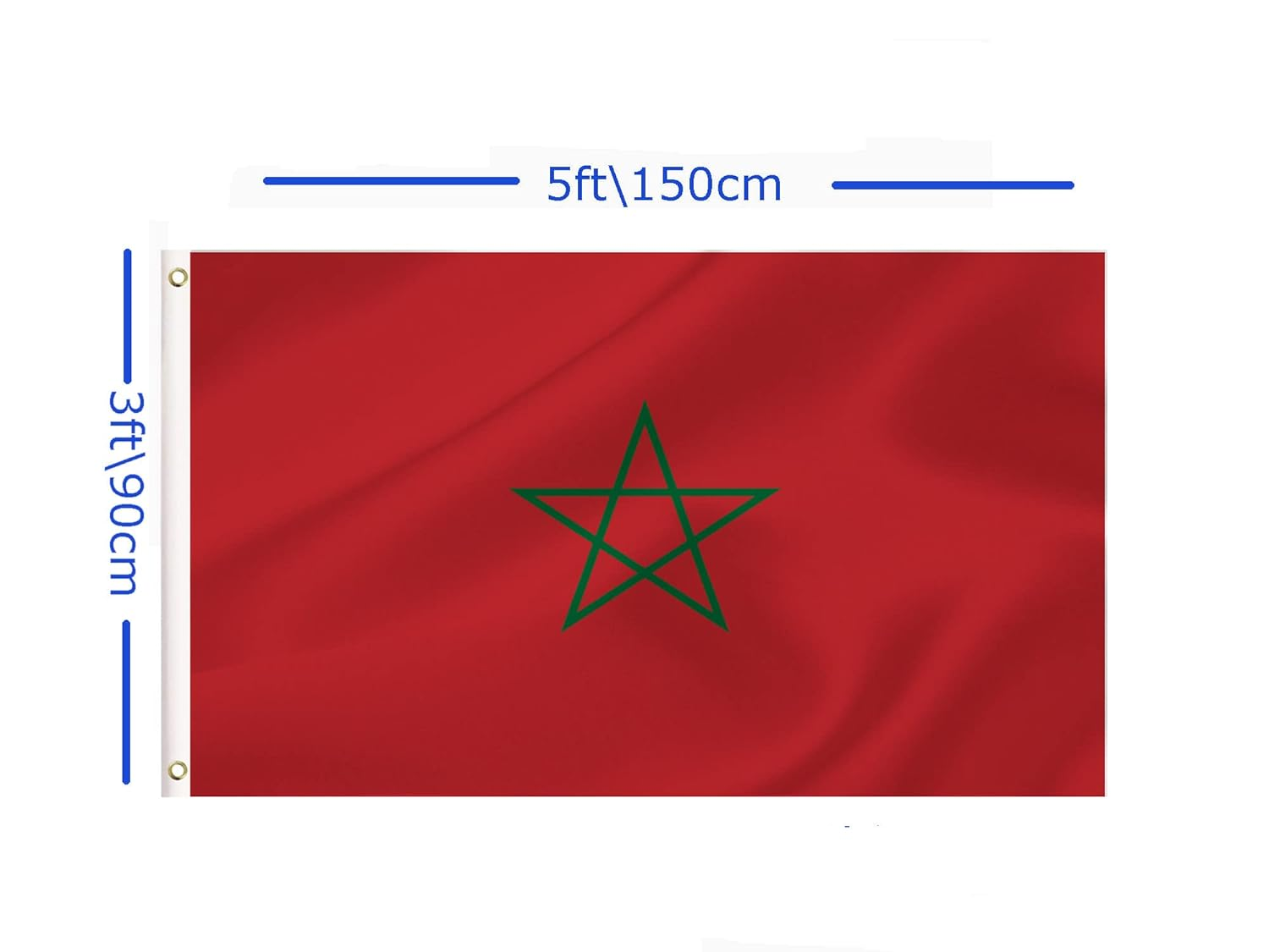LARGE Moroccan Flag, 3X5Ft Morocco Flags Banner for Indoor Outdoor Decoration of Canada Yards.Parade or Express Mood image number 2