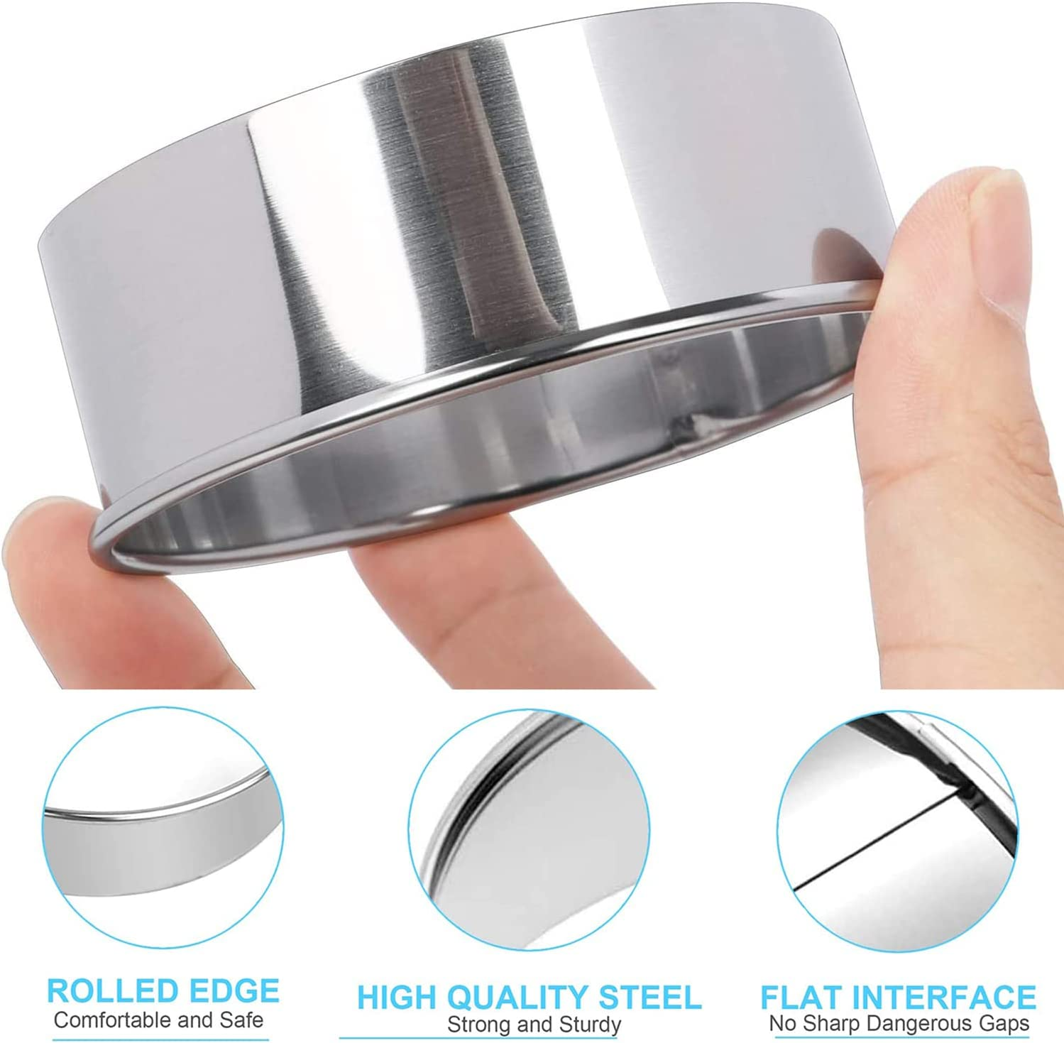 14Pcs round Cookie Biscuit Cutter Set round Cookie Cutters of Different Sizes for Donuts and Scones, Stainless Steel Metal Ring Baking Molds, Stainless Steel Cookie Cutters and Dough Cutters. (Iron Box) image number 3