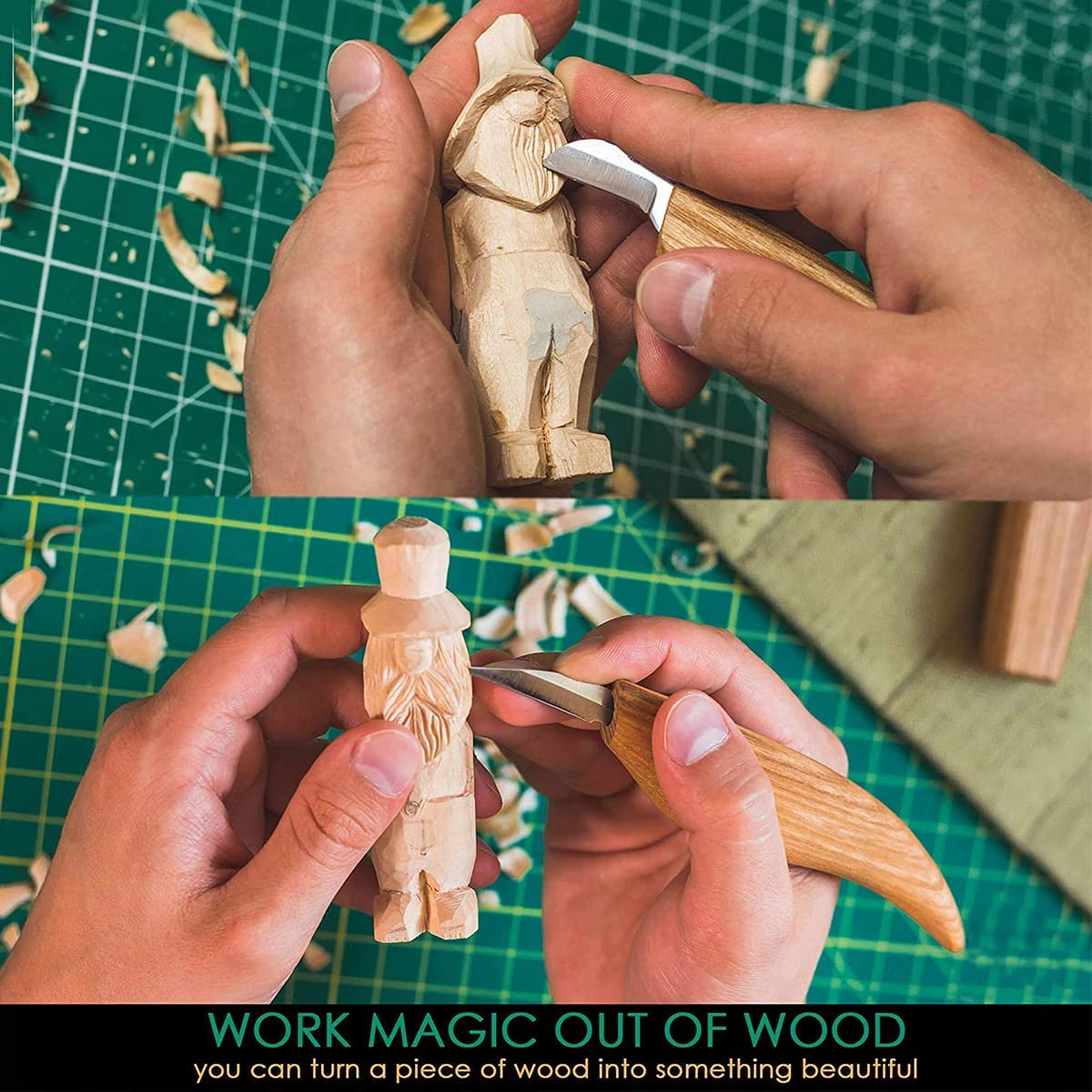 Basswood Carving Block 10Pcs Unfinished Wood Blocks 2 Sizes Natural Soft Wood Carving Whittling Block Art Supplies for Beginner to Expert Carvers DIY Wood Craft