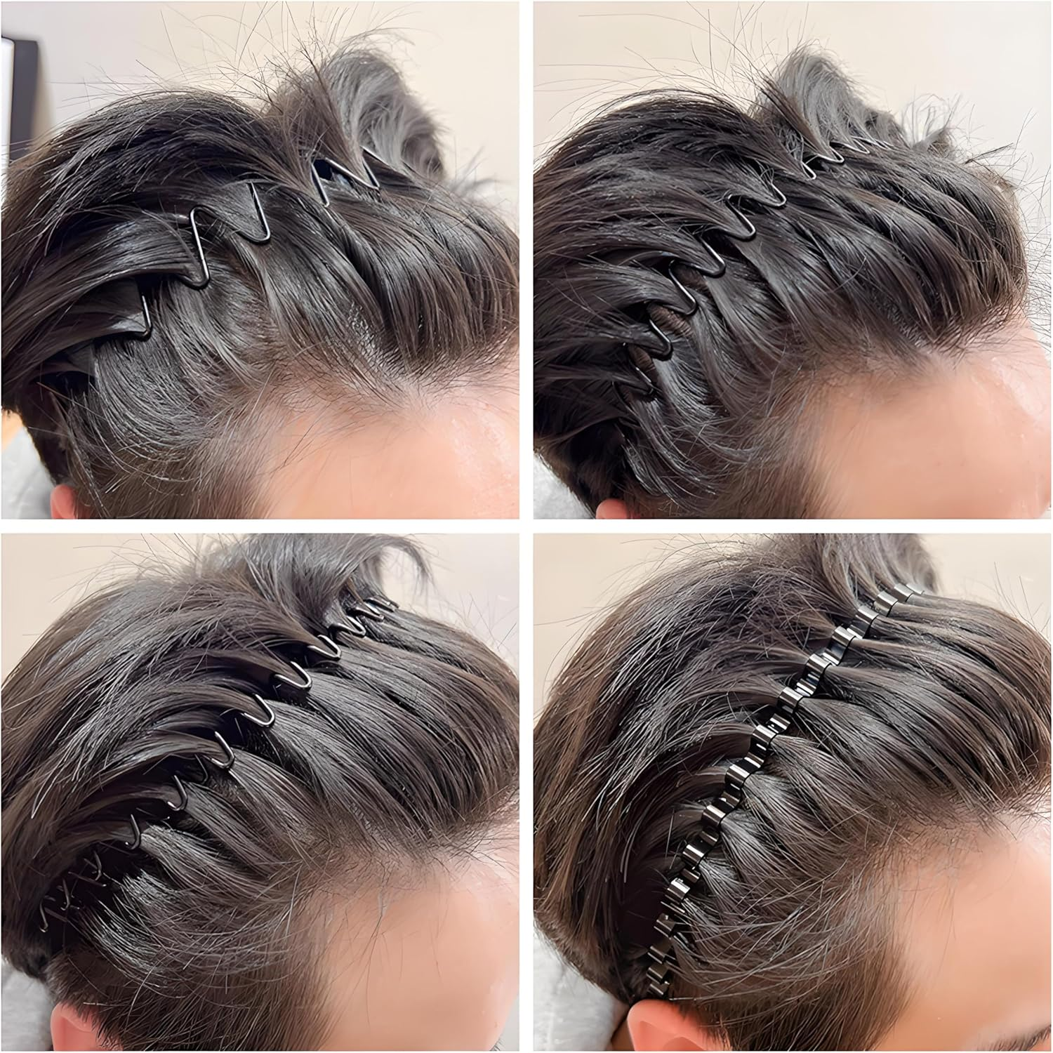 Metal Headbands for Men & Women - 5 Pack Non-Slip Adjustable Hair Bands, Unisex Sports Headbands for Running, Yoga, and Daily Use.