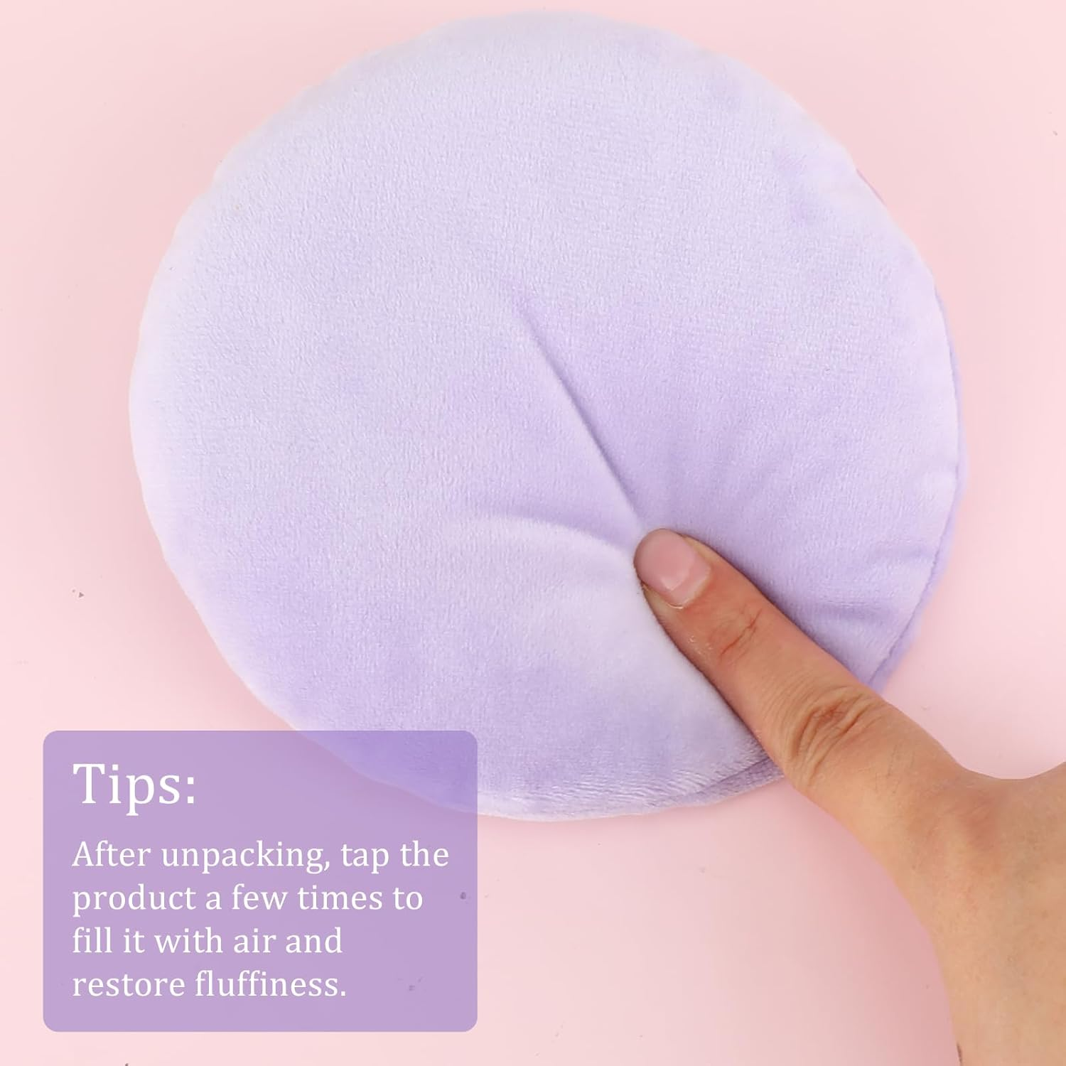 2Pcs Powder Puff, Makeup Sponges 5 Inch Cotton Super Soft Large Body Powder Puffs for Women Female for Face Cleaning Makeup Foundation Blending Gift for Girlfriend Wife（Light Purple）