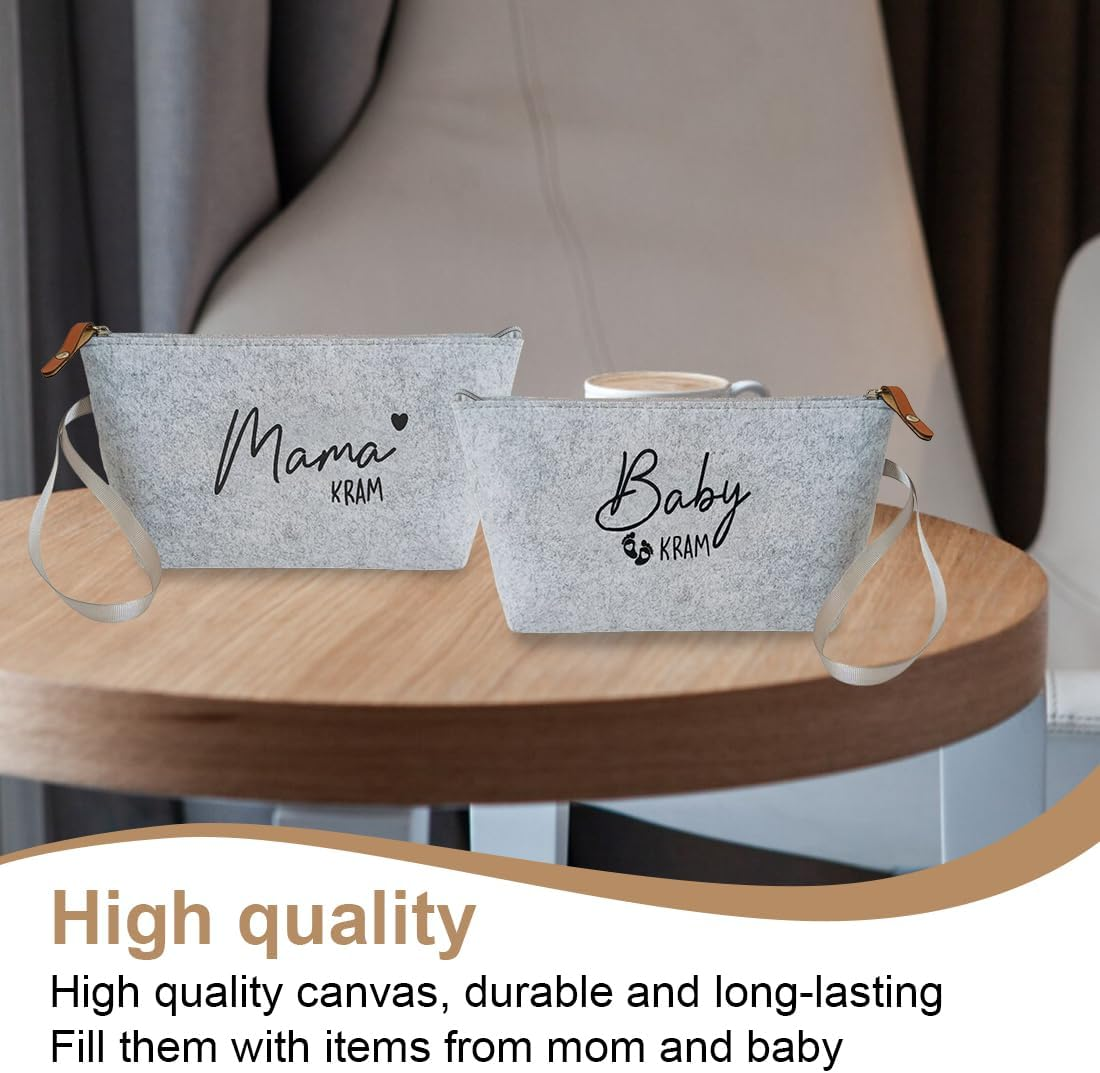 OUDQFCJ 2 Pieces Gifts for Expectant Mother Birth Baby Item Expectant Mum Gifts for Pregnant Mother Baby Shower Gifts for Mum Bag with Zip image number 1