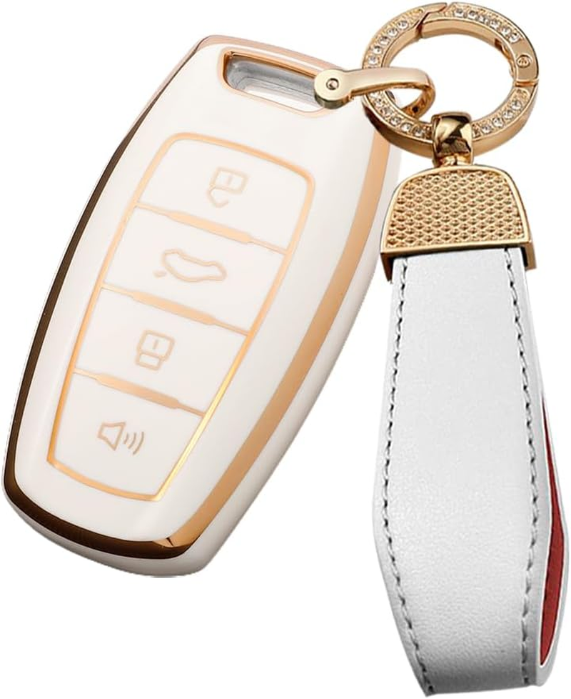 Ontto TPU Car Key Fob Cover Fit for Haval H6 H7 H9 H4 Hover H2S F5 F7 F7X F7H Dargo Jolion GMW Remote Key Case Key Shell Key Holder Keychain Protector Accessories - 3 Buttons-Black image number 2