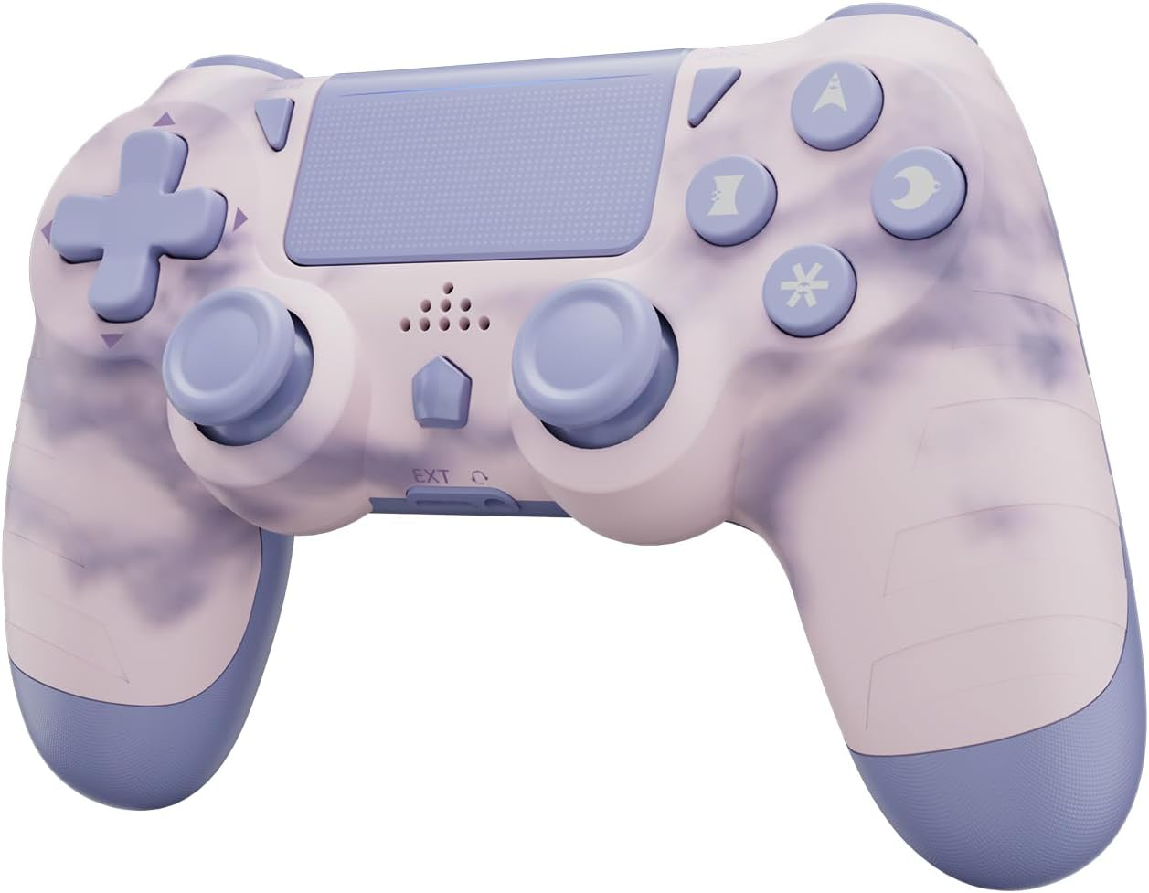 Wireless Controller for PS4, Gamepad for Playstation 4 with Double Vibration/6-Axis Sensor/Type-C Charhing Port/Headphone Jack, Ergonomic Non-Slip Grip Compatible with Playstation 4/Slim/Pro (Pink)