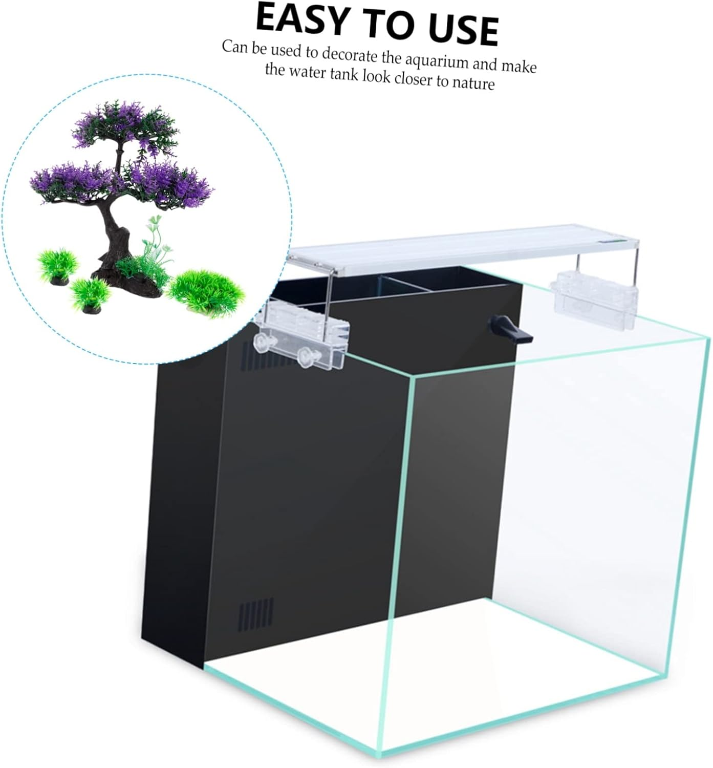 TOGEVAL 4Pcs Lifelike Aquarium Aquatic Plants Realistic Resin Fish Tank Decor for Natural Landscape and Lightweight Aquarium Decoration image number 2