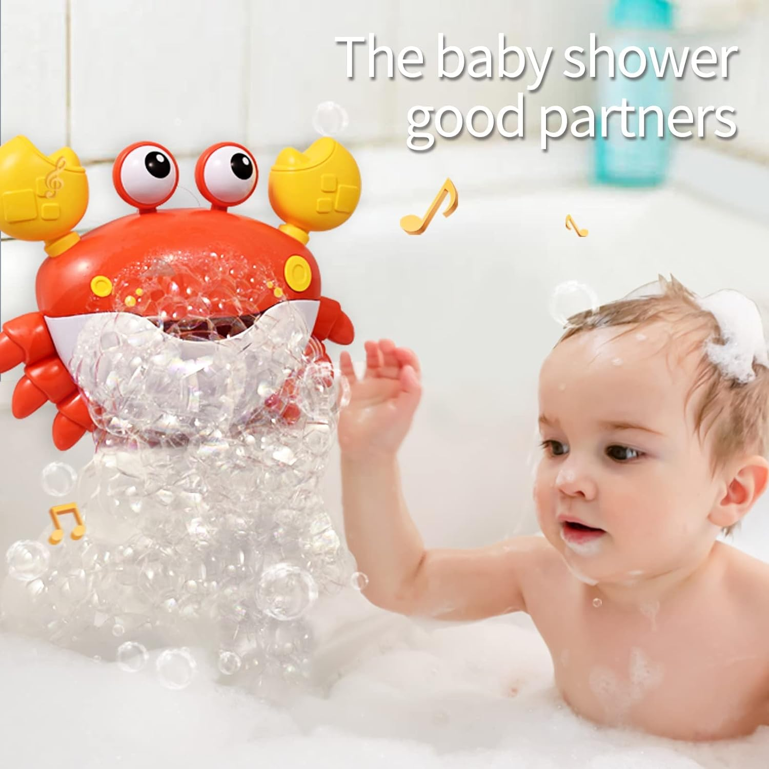 Baby Bath Toys, Crab Bathtub Bubble Machine, Blow Bubbles and Play Children'S Songs, Singing Bathtub Bubble Machine, Baby, Toddler Kids Toys, Gifts for 3 Year Old Girl and Boy