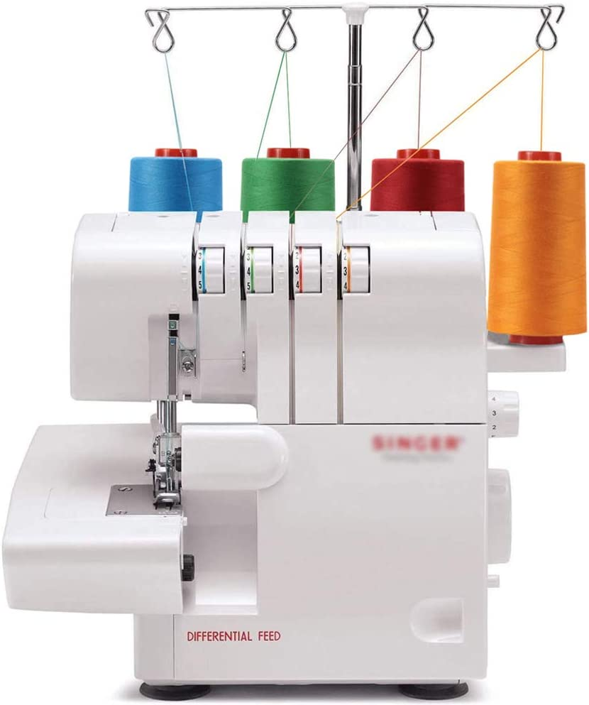 New Brothread Set of 4 Large Cones of 5500Y (5000M) Each All Purpose Spun Polyester Thread 40S/2 (Tex27) for Serger, Overlock, Quilting, Piecing and Sewing - White - 4Xblack image number 4