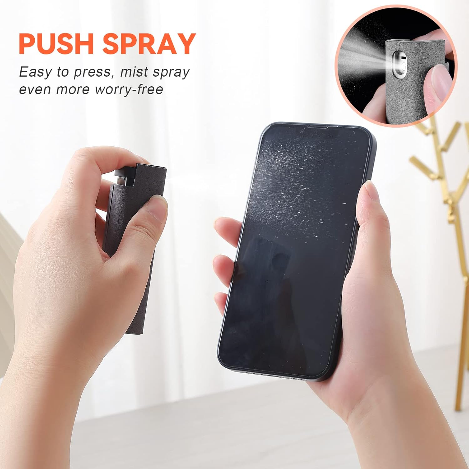 Portable Mini Clean Nebulizer Spray Bottle for Mobile Phones, Tablets, Computer Screens Travel Size Spray Bottle, Refillable Alcohol, Disinfectant Bottle Accessories (Grey) - Grey image number 2