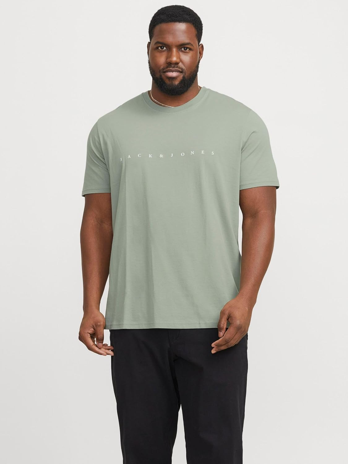 Jack & Jones Basic T-Shirt Logo Print Short Sleeve Shirt Crew Neck Short Sleeve plus Size JJESTAR, Dark Navy Blue, EU7XL US5XL image number 2