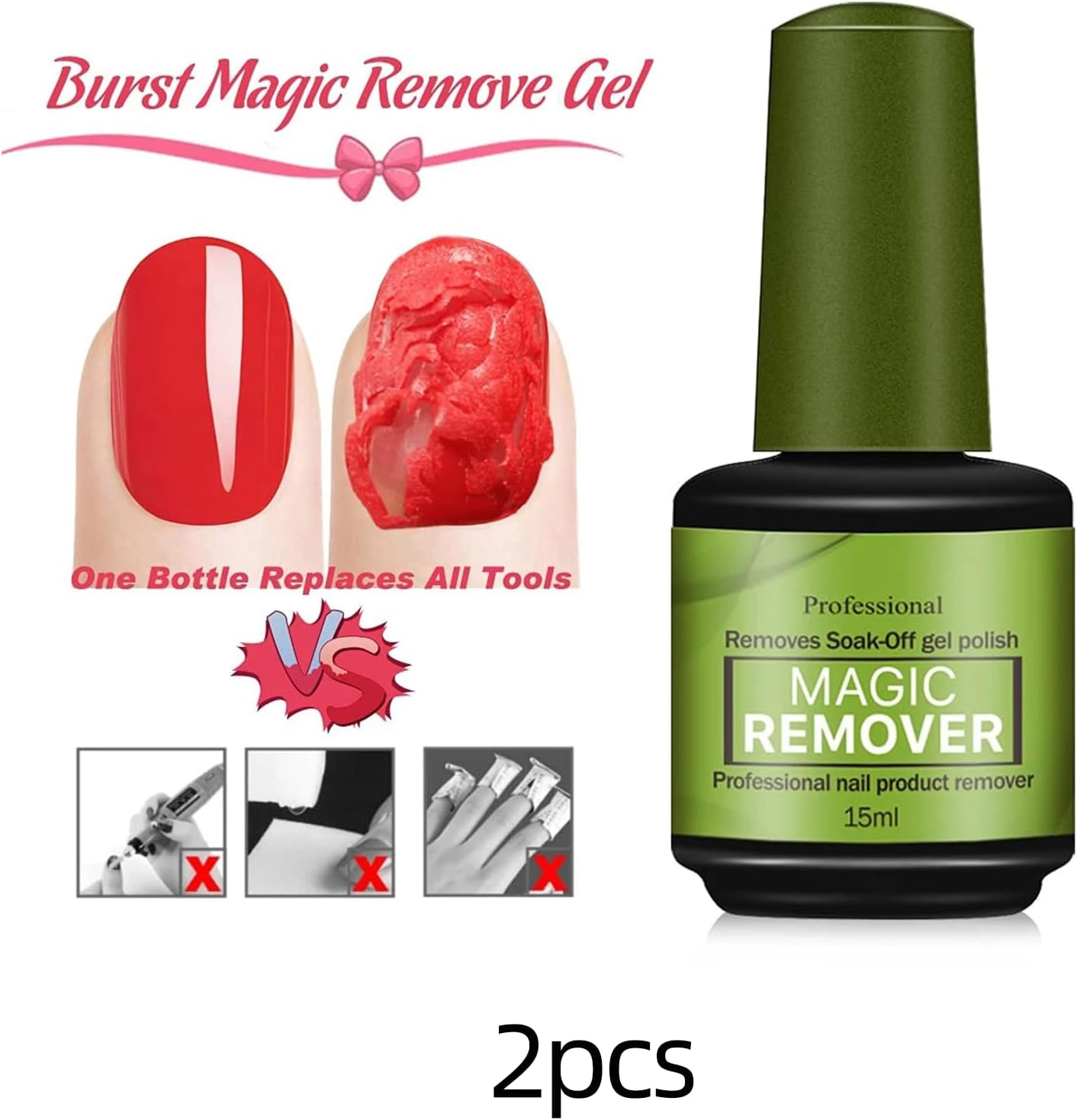 Remove All Polish Effortlessly，Nail Polish Remover & Gel Nail Polish Remover Work on Regular/Gel Shades. Gentle Gel Polish Remover with Nourishing Oils&mdash;Fast, Safe, No Damage! image number 2