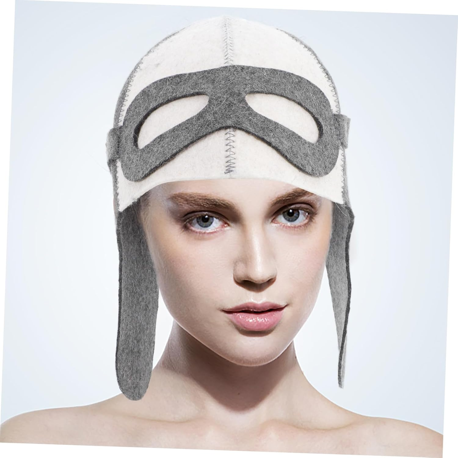 CALLARON Creative Felt Sauna Hat for Men and Women, Wool Pilot Steamer Cap Heat Insulation, Sauna Room and Accessories image number 3