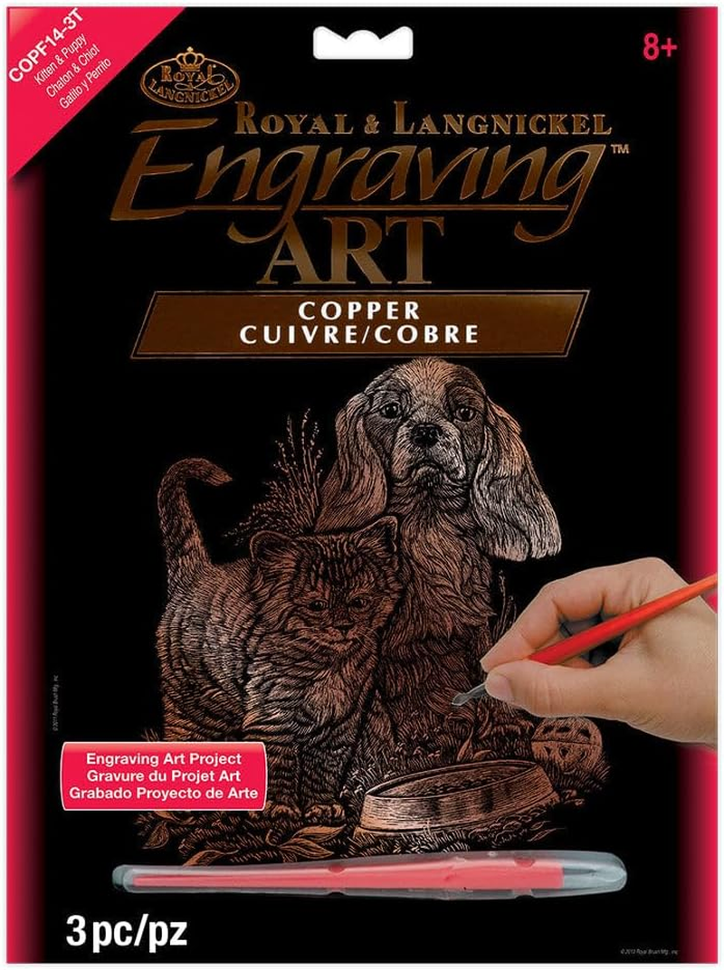 Royal & Langnickel Royal and Langnickel Copper Engraving Art, Kitten and Puppy image number 1