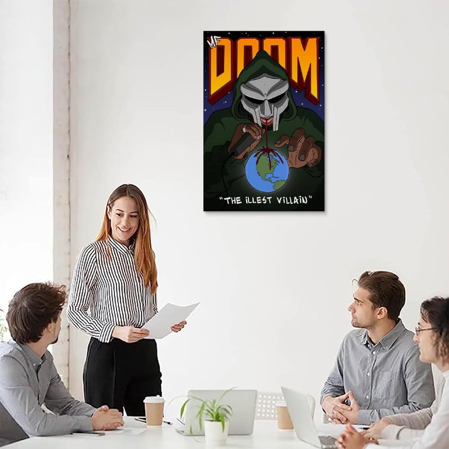 Rapper Mf Doom Poster Poster Canvas Painting Wall Art Picture Home Decor Print for Bedroom Living Room Dorm Study Bar Office 12X18Inch(30X45Cm) image number 4