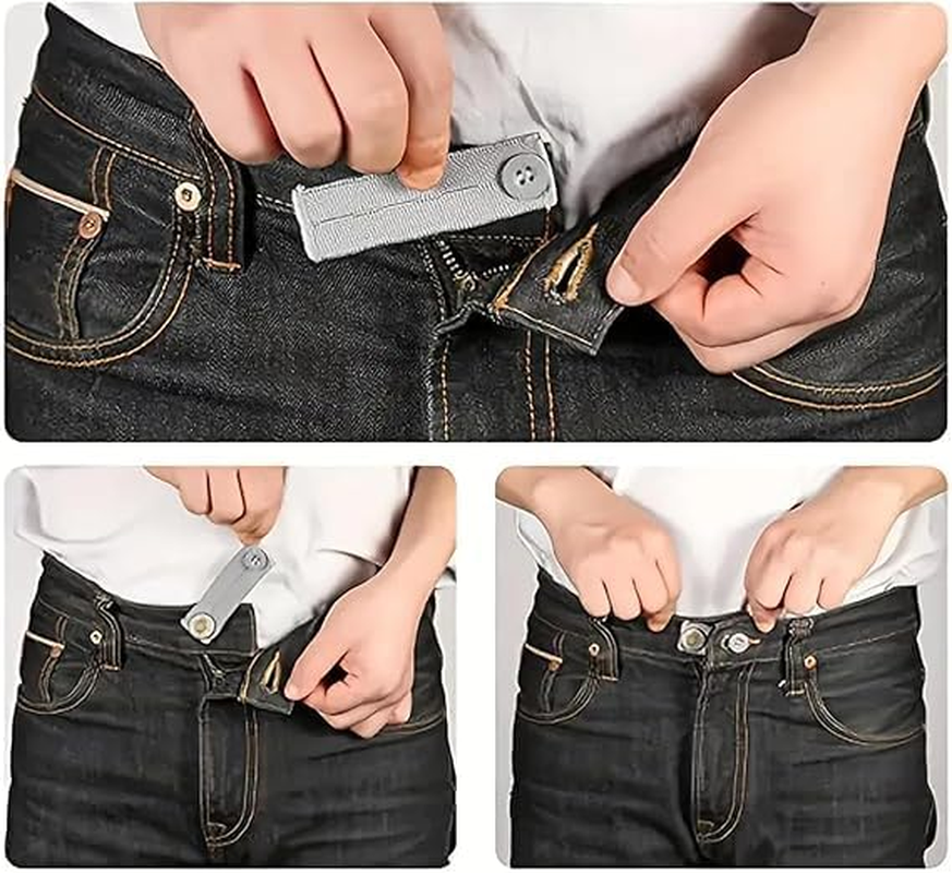 Adjustable Jean Pants Button Extenders, 12Pcs Pregnancy Pants Jeans Trousers Adjustable Waistband Expanders, Denim Button Waist Extenders Set for Men and Women
