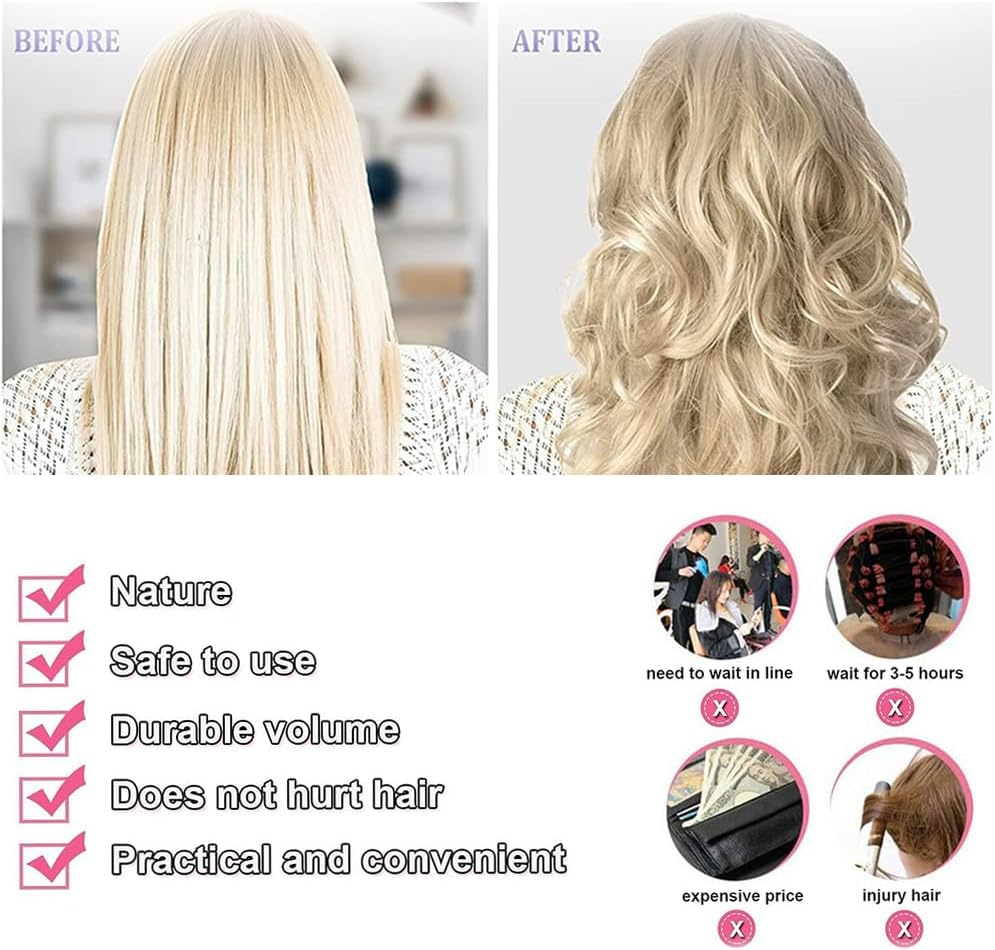 Pack of 40 Silicone Hair Curlers Overnight Hair Styling Tools for Short Long Hair image number 1