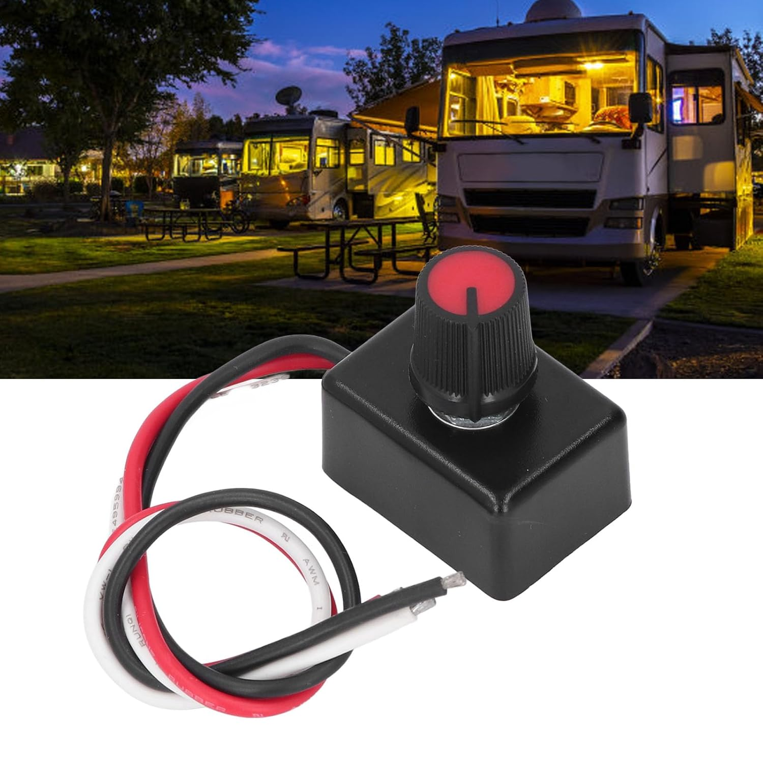 12V Light Dimmer,12 24V Dimmer Switch RV Boat Dimmer Switch,Easy to Install Side PWM Dimming Switch,For RV Cruise Boat Interior Decoration Lighting