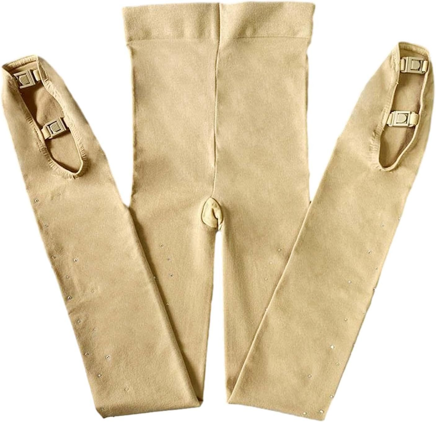 Tadill Figure Skating Pantyhose Ice Skating Tights Pants Women Girls Outfit Long Thickness Leggings Skate Tights for Performances, Size 10 To14