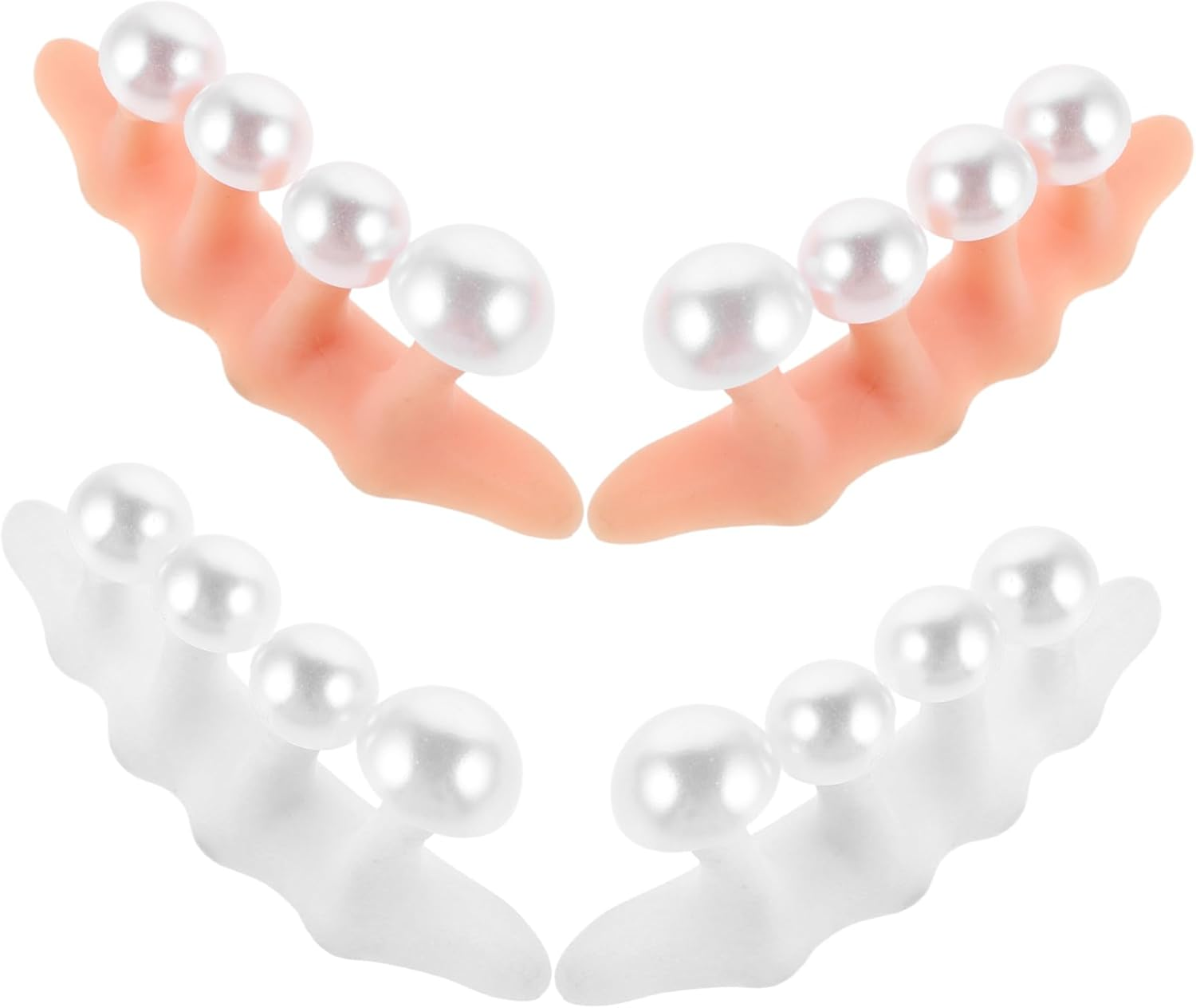 2Sets Nail Separator for Pedicure Silicone Toe Separators Pearl Decor Toenail Spacers for Nail Art and Manicure