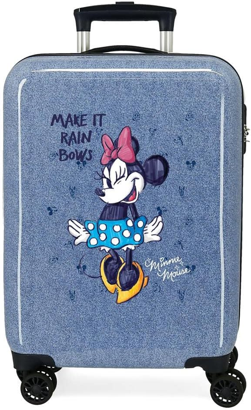 Disney Minnie Make It Rain Bows Cabin Suitcase Blue 38 X 55 X 20 Cm Rigid ABS Side Combination Lock 34L 2 Kg 4 Wheels Double Hand Luggage, Blue, Cabin Suitcase image number 3