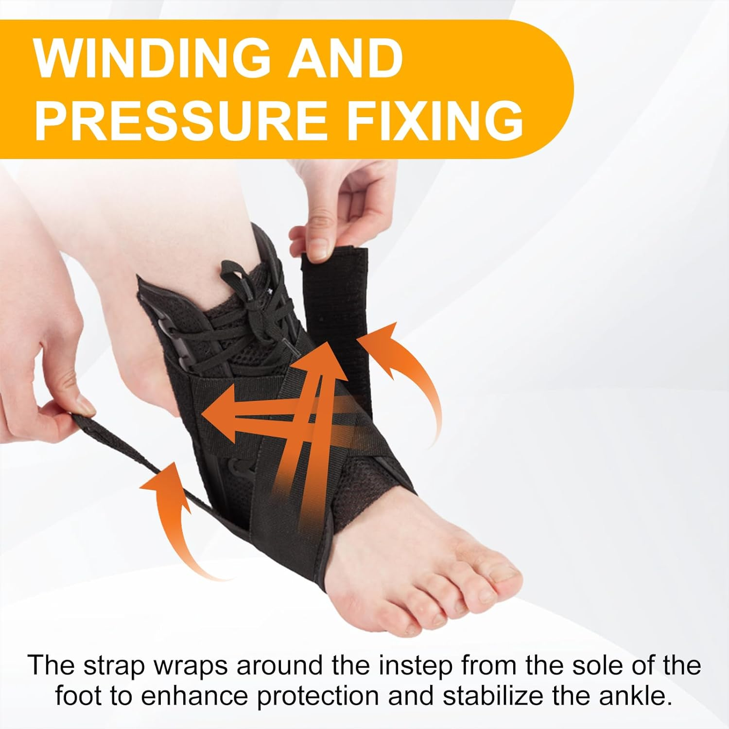 Ankle Braces for Men and Women, Lace up Ankle Support Brace for Sprained Ankle, Tendinitis, and Muscle Pain Relief,Adjustable Ankle Brace Stabilizer for Basketball, Volleyball, and Sports Injuries (S) image number 3