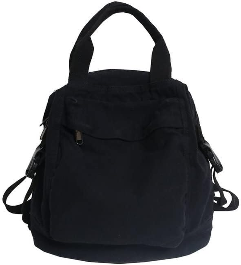 Small Boho Canvas Backpack for Women Vintage Style Outdoor Travel Bag Casual Daypack Grunge Aesthetic Hippie Y2K Backpack