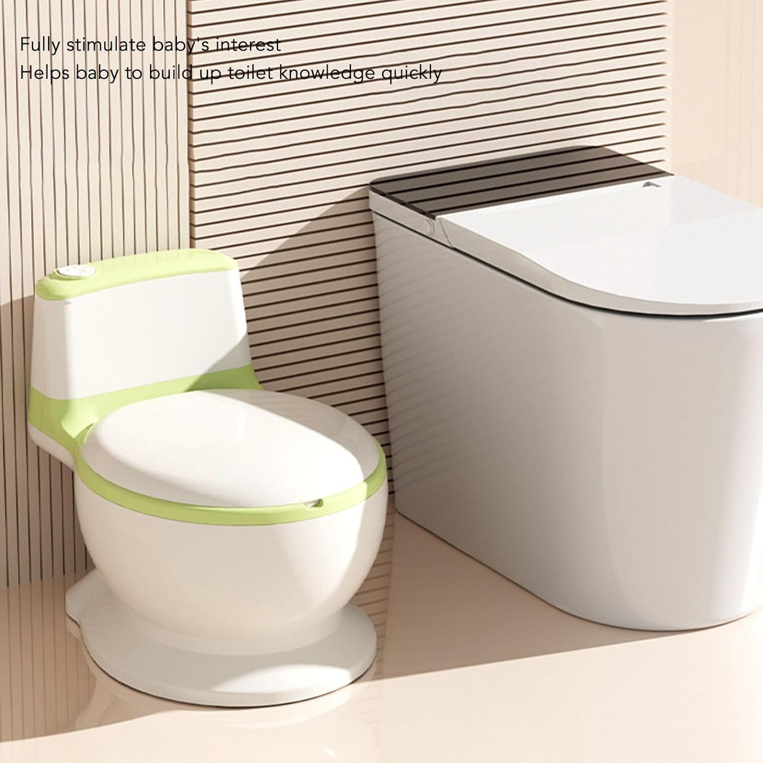 Potty Training Toilet, Realistic Potty Training Seat, Removable Potty Pot, Realistic Flushing Sound, Toilet Tissue Dispenser and Splash Guard, Non-Slip for Toddler& Baby&Kids image number 1