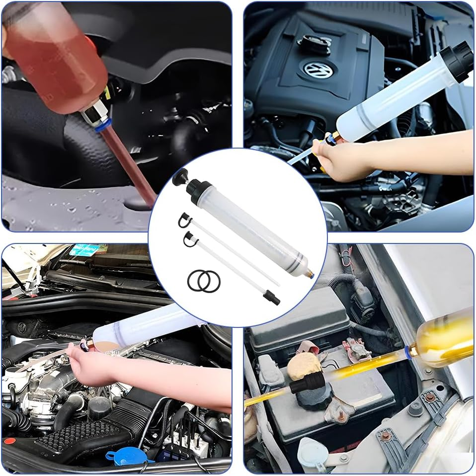 500Cc Oil Fluid Extractor and Filler Pump, Oil Change Syringe with Hose, Manual Vacuum Suction Pump, Suitable for Brake Fluid, Transmission Oils, Coolant, Engine image number 3