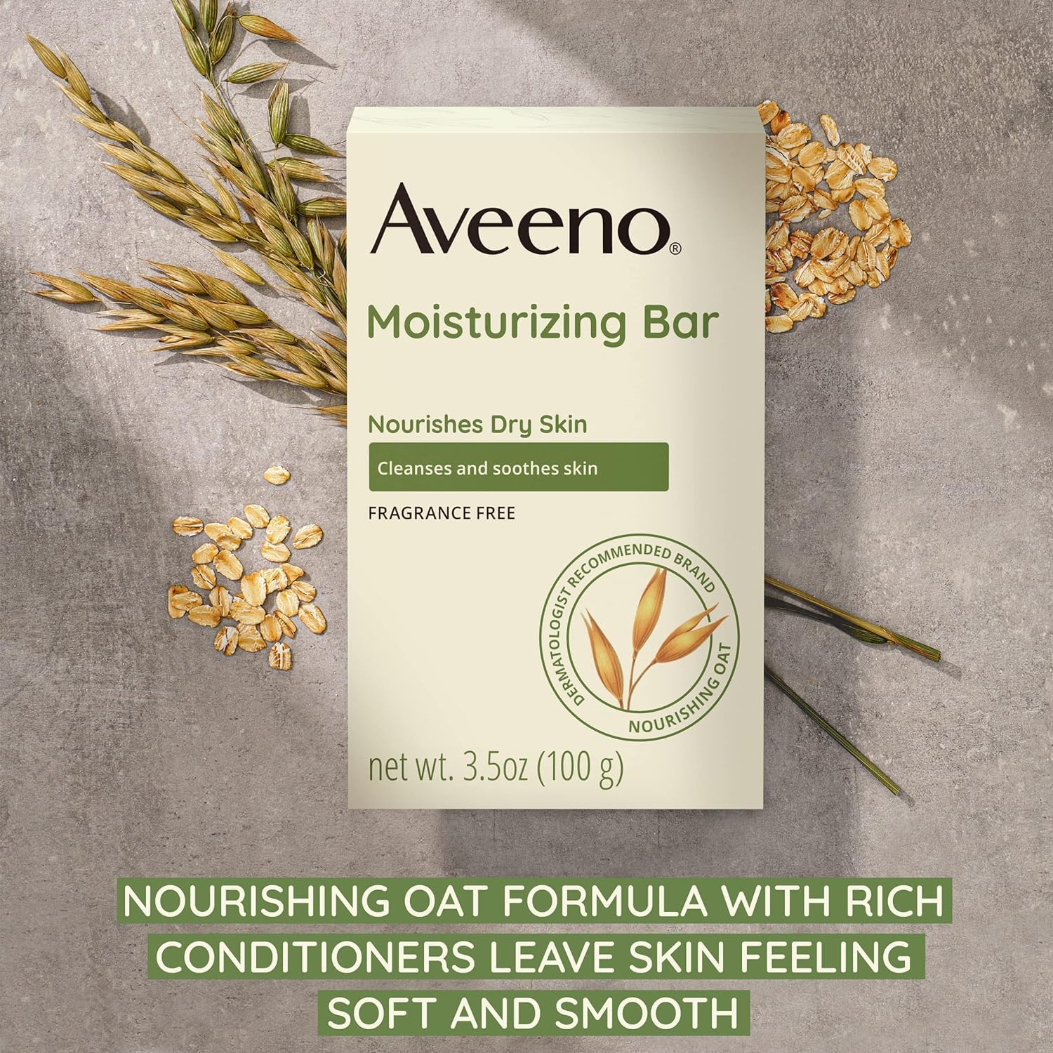 Aveeno Moisturizing Bar with Natural Colloidal Oatmeal for Dry Skin, Fragrance Free, 3 Oz (Pack of 4) image number 2