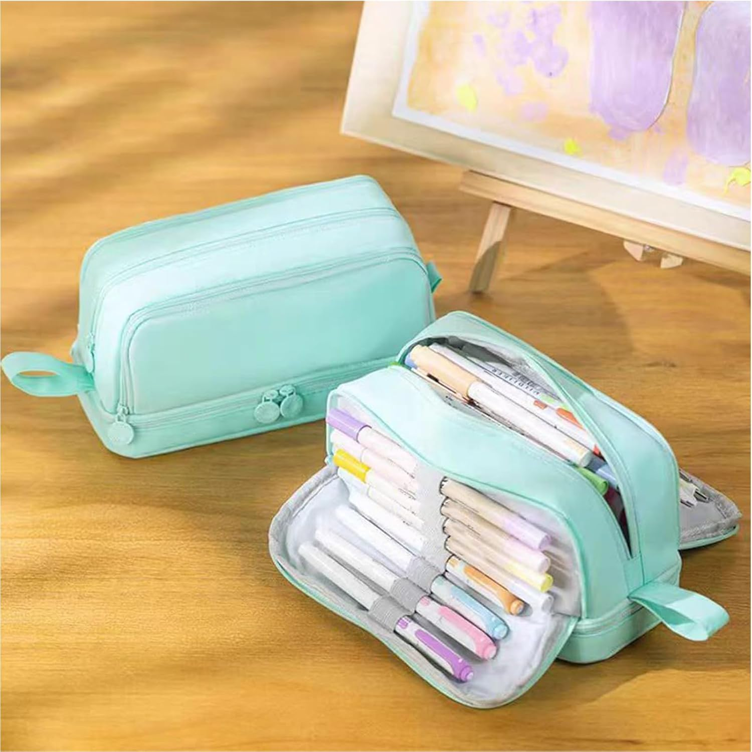 Big Capacity Pencil Case | School Large Pencil Bag Pen Pouch | Pen Bag Holder with 4 Compartments for Stationery Supplies Marker School Office Classroom College Kids Adults