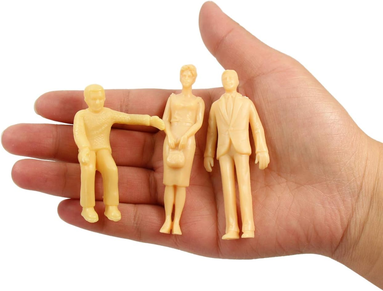 24Pcs Model Trains Architectural 1:25 Unpainted Figures G Scale Sitting and Standing Person Model Railway Layout New P2501B image number 2