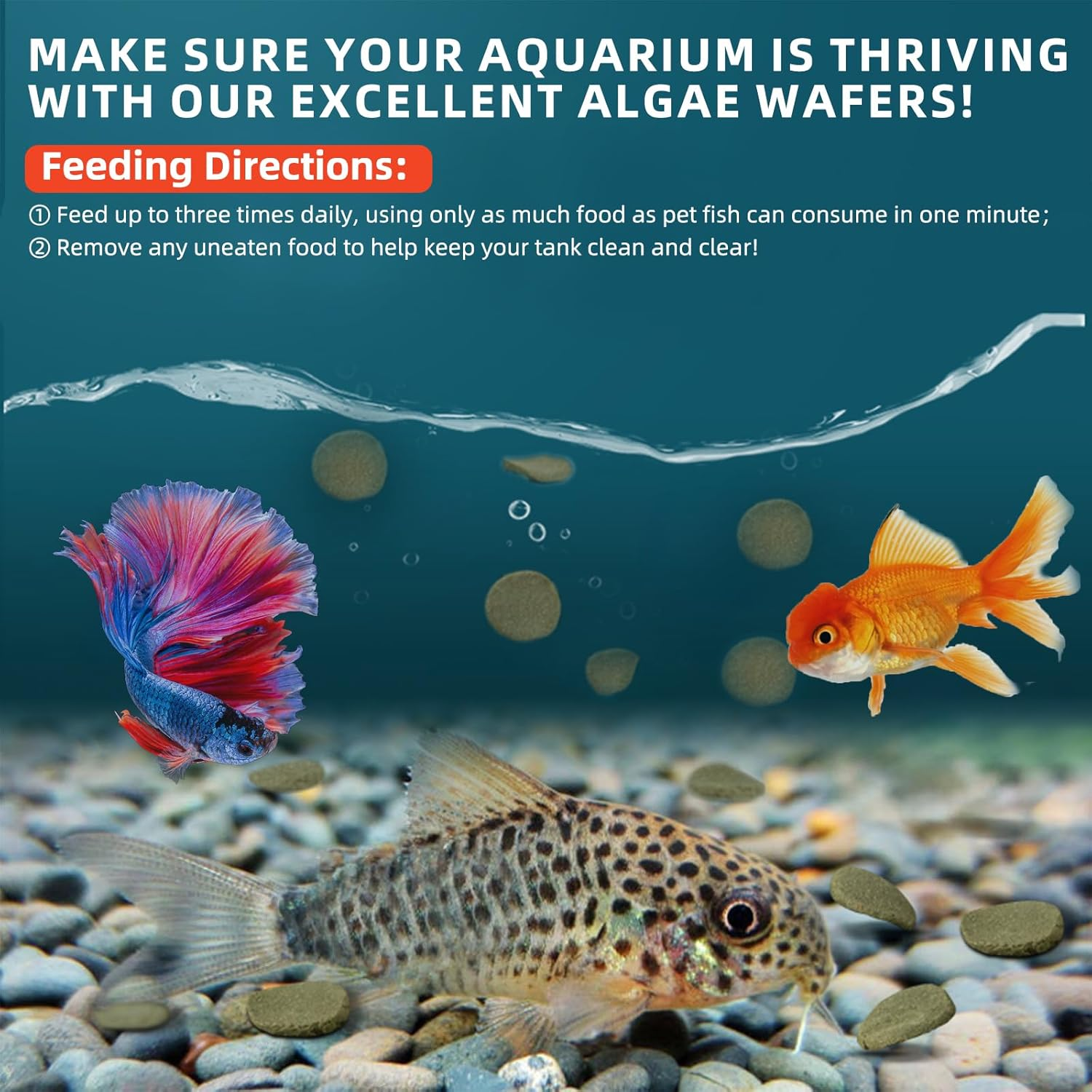 Aquarium Fish Food, Nutritionally Balanced Shrimp Fish Food, Daily Diet for All Bottom Feeders, Fresh Seafood Formula, 1.76 Ounces image number 2