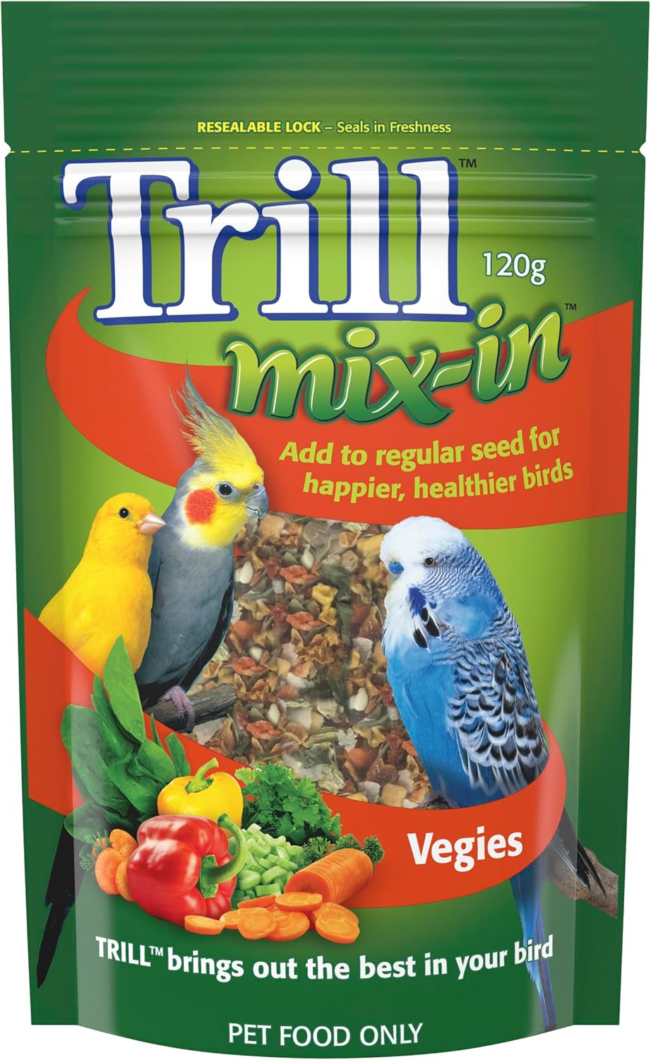 Trill Mix-In Vegie Blend with Bird Food for Extra Nutrition 120 G