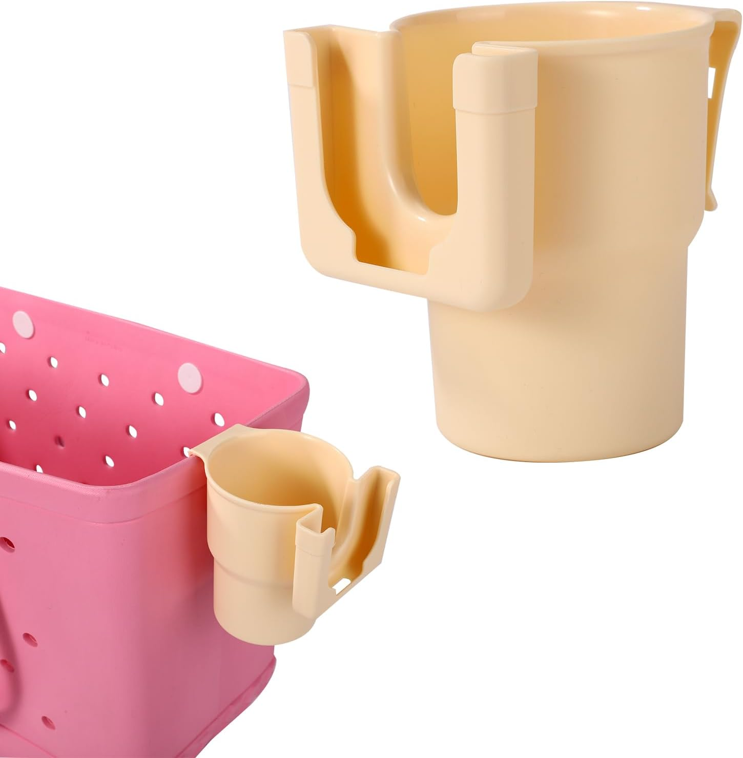 2 in 1 Cup & Phone Holder for Bogg Bag, Beige Bag Accessories Compatible with Stanley 20Oz 30Oz 40Oz Cup or Bottle image number 6