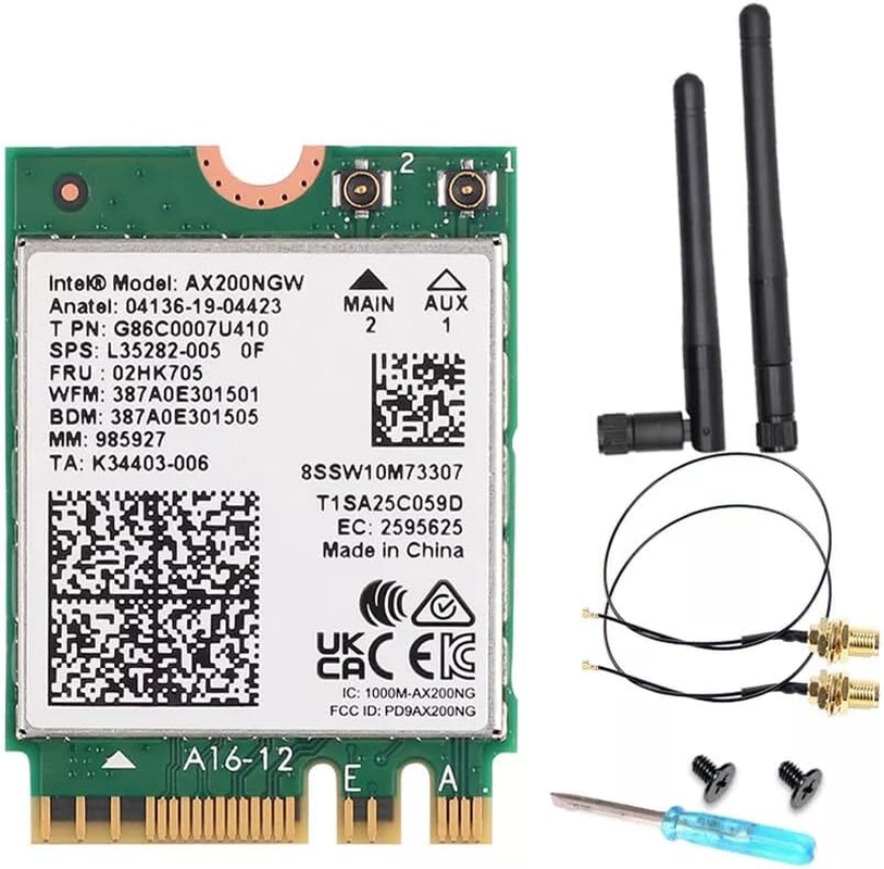 Intel Wifi 6 AX200 M.2 Adapter Card, Dual Band 802.11Ax, up to 2.4 Gbps, Bluetooth 5.2, Windows 10/11 Compatible image number 5