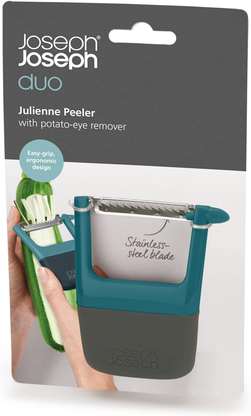 Joseph Joseph Duo Easy-Grip Julienne Peeler, Vegetable Kitchen Peeler and Potato-Eye Remover, Dark Opal image number 2