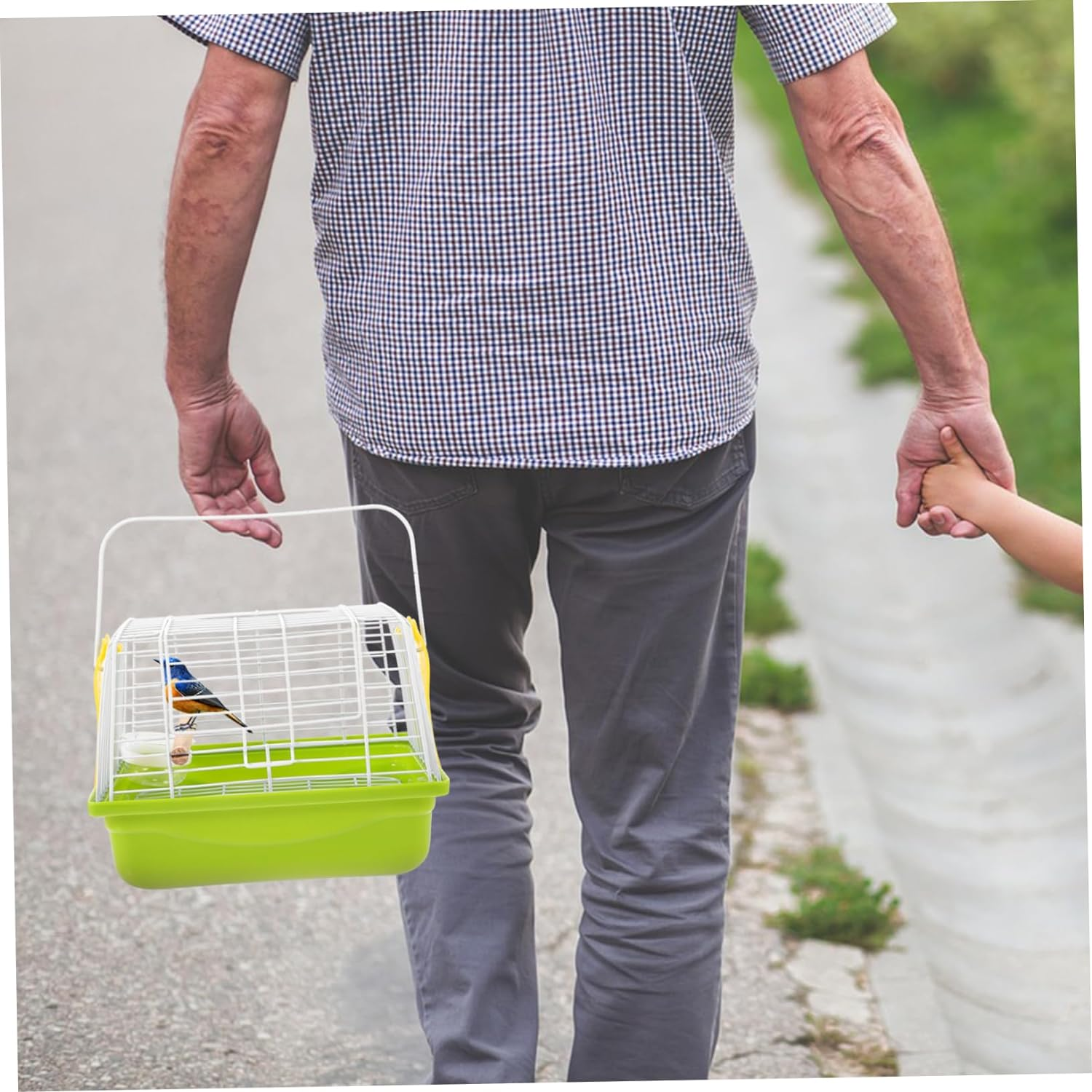 Bird Carrier Travel Cage Parrot Carrying Cage Wire Bird Cage for Outdoor Hiking Camping and Travel image number 2