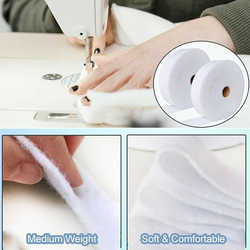 WEZCHUGHAOL 2 Rolls Jelly Roll Batting Strips, 2 1/4 Inch - Precut Cotton Blend Batting for Jelly Roll Rugs, Colossal round Rug, Quilt & Sewing DIY Projects, Total 70 Yards image number 3